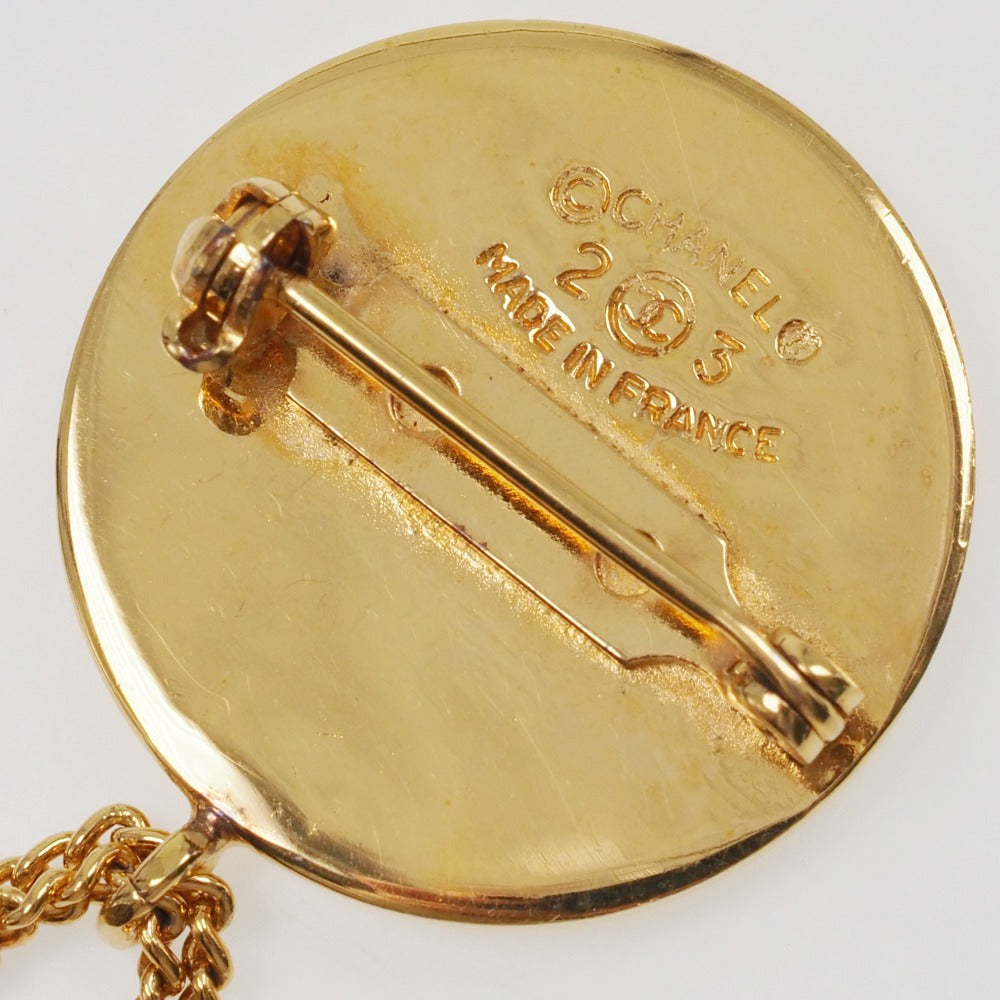 Coco Mark Brooch Gold Plated Refined