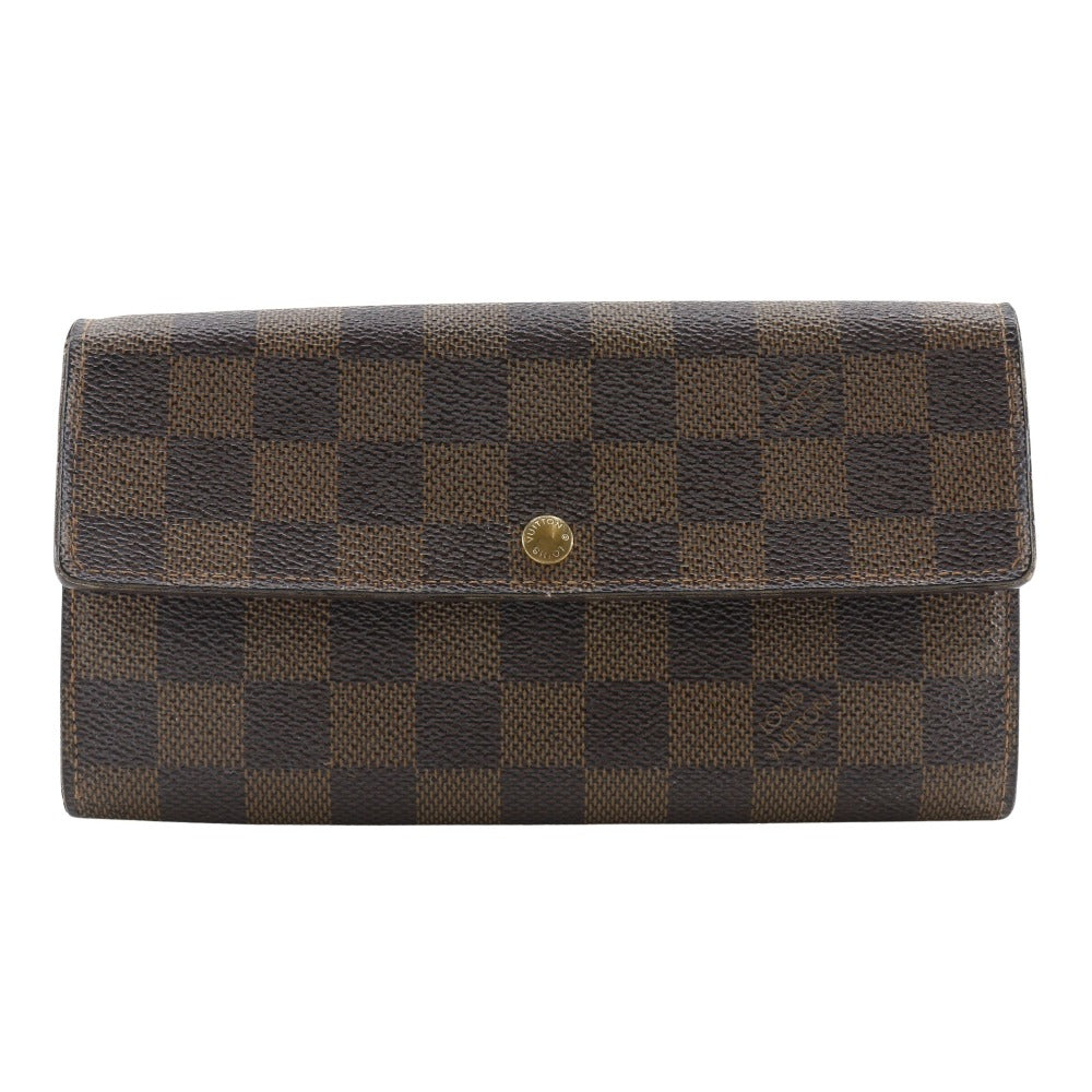 Louis Vuitton Long Purse N61724 Damier Pochette Canvas Brown Wallet Case