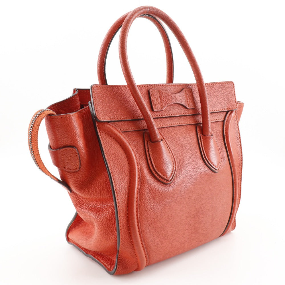 Micro Shopper Luggage Women Leather Red Travel Bag