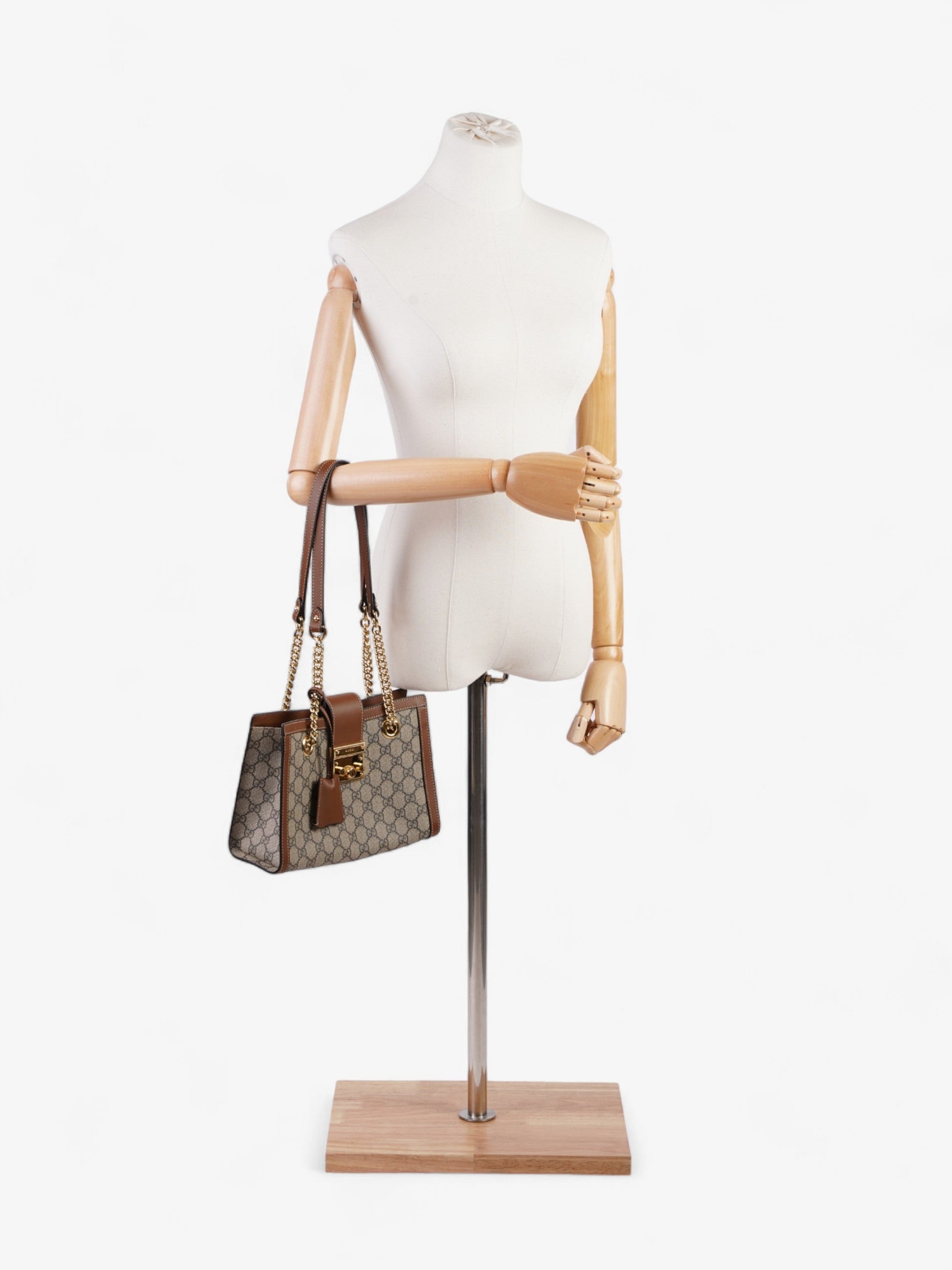 Gucci Padlock Supreme Shoulder Bag Canvas Brown