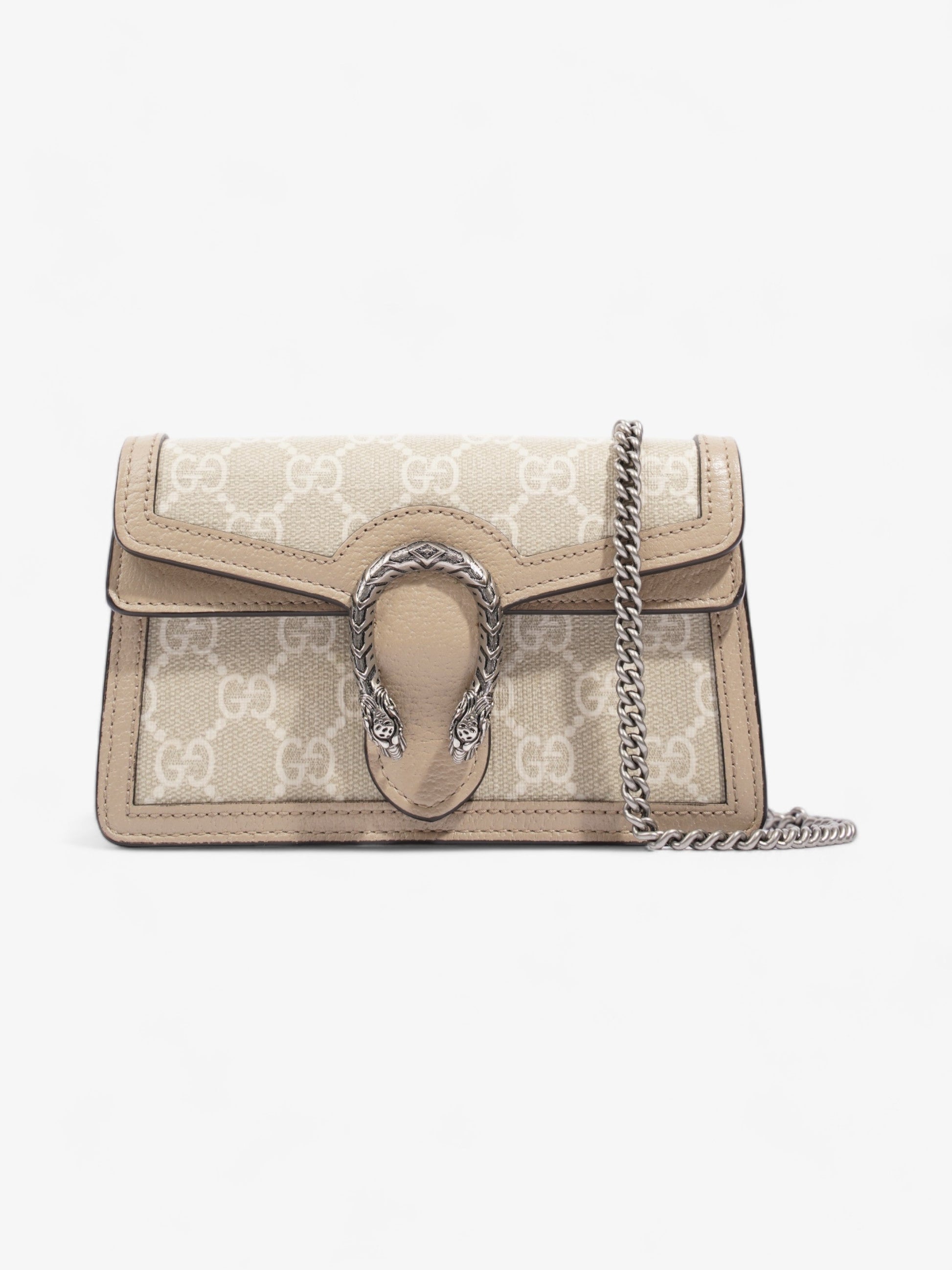 Gucci Super Mini Dionysus And Supreme Coated Handbag Canvas White Travel Bag