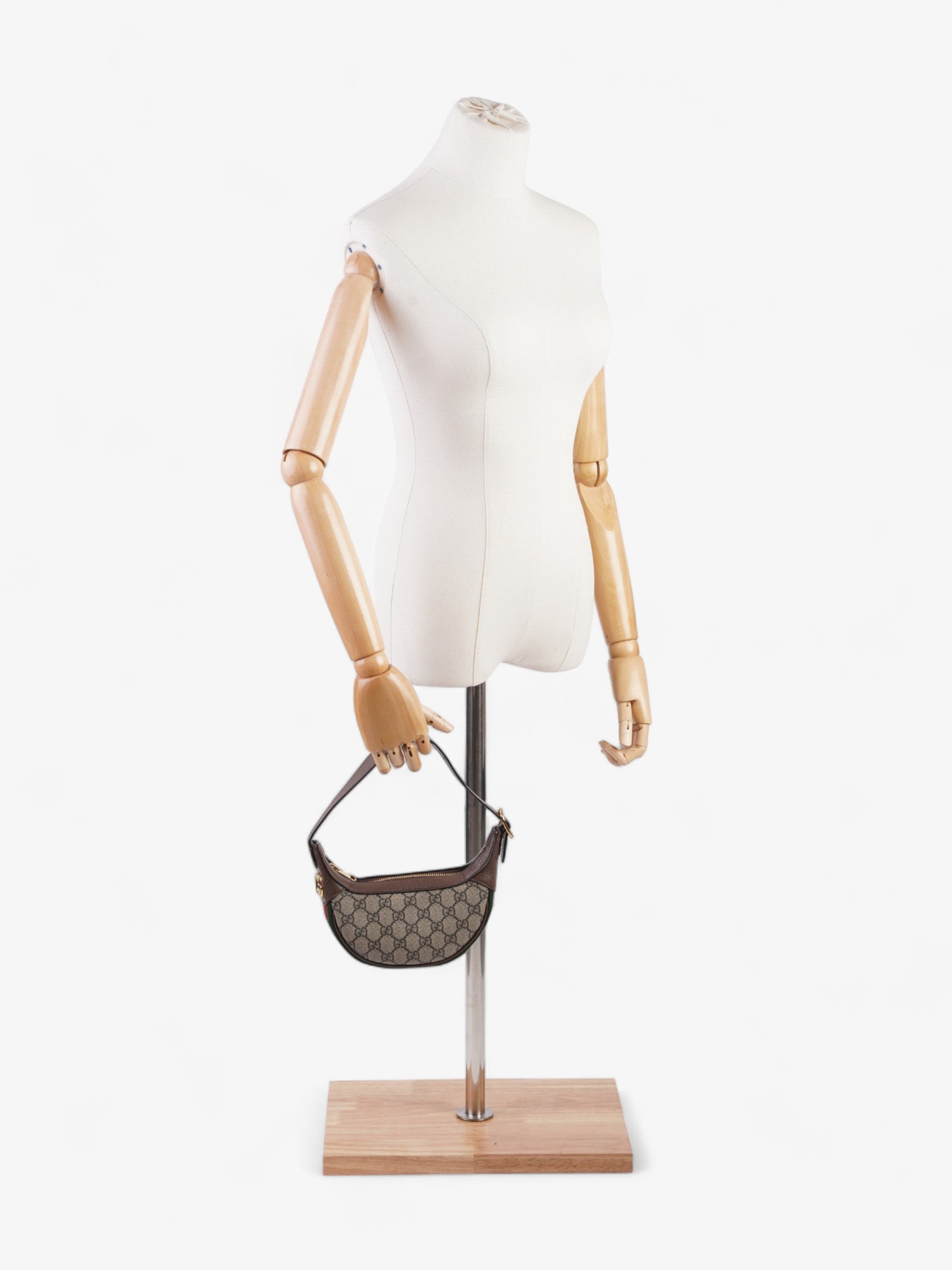 Gucci Ophidia Mini And Ebony Supreme Green And Canvas Beige Shoulder Bag