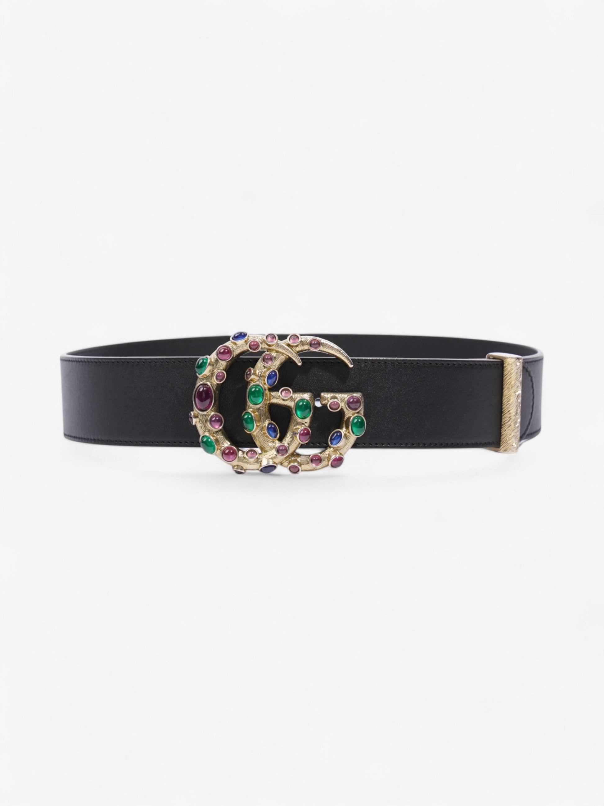 Gucci Marmont Crystal Belt Gold Multicoloured Handbag Leather Black Accessory