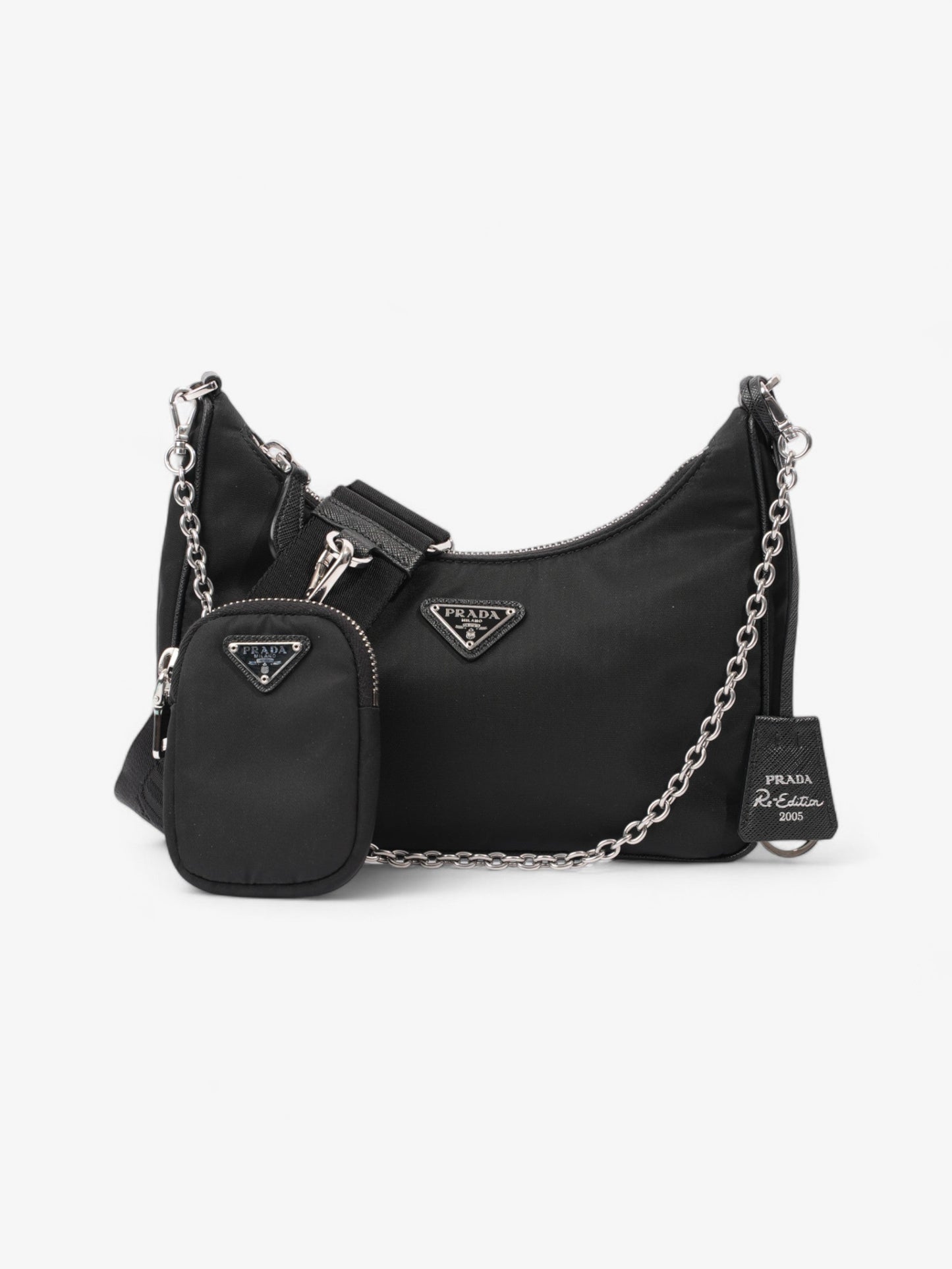 Prada Re Edition Crossbody Bag Nylon Black Black Nylon 3