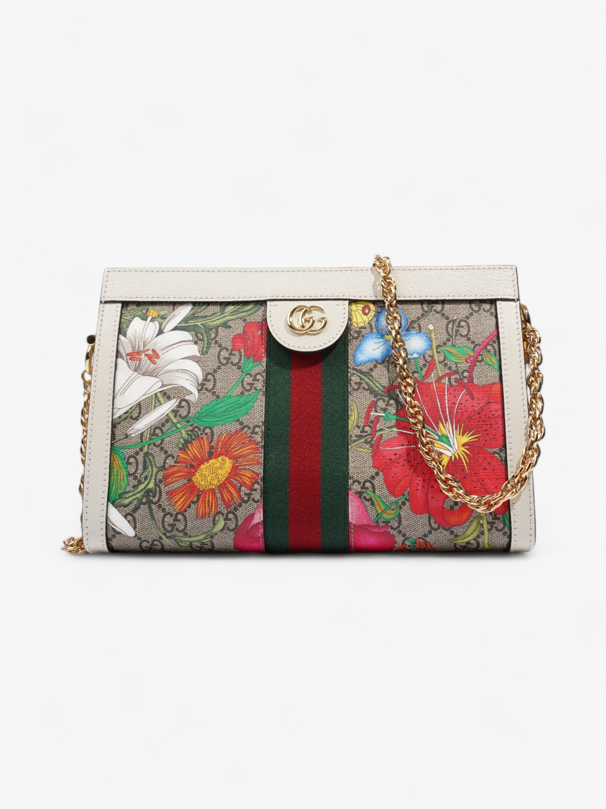 Gucci Flora Ophidia Supreme Multicoloured Shoulder Bag Canvas White