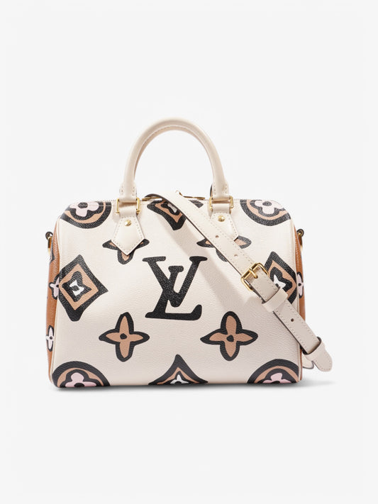 Louis Vuitton Speedy Bandouliere Cream Coated 25 Brown Canvas Coated Canvas Apparel