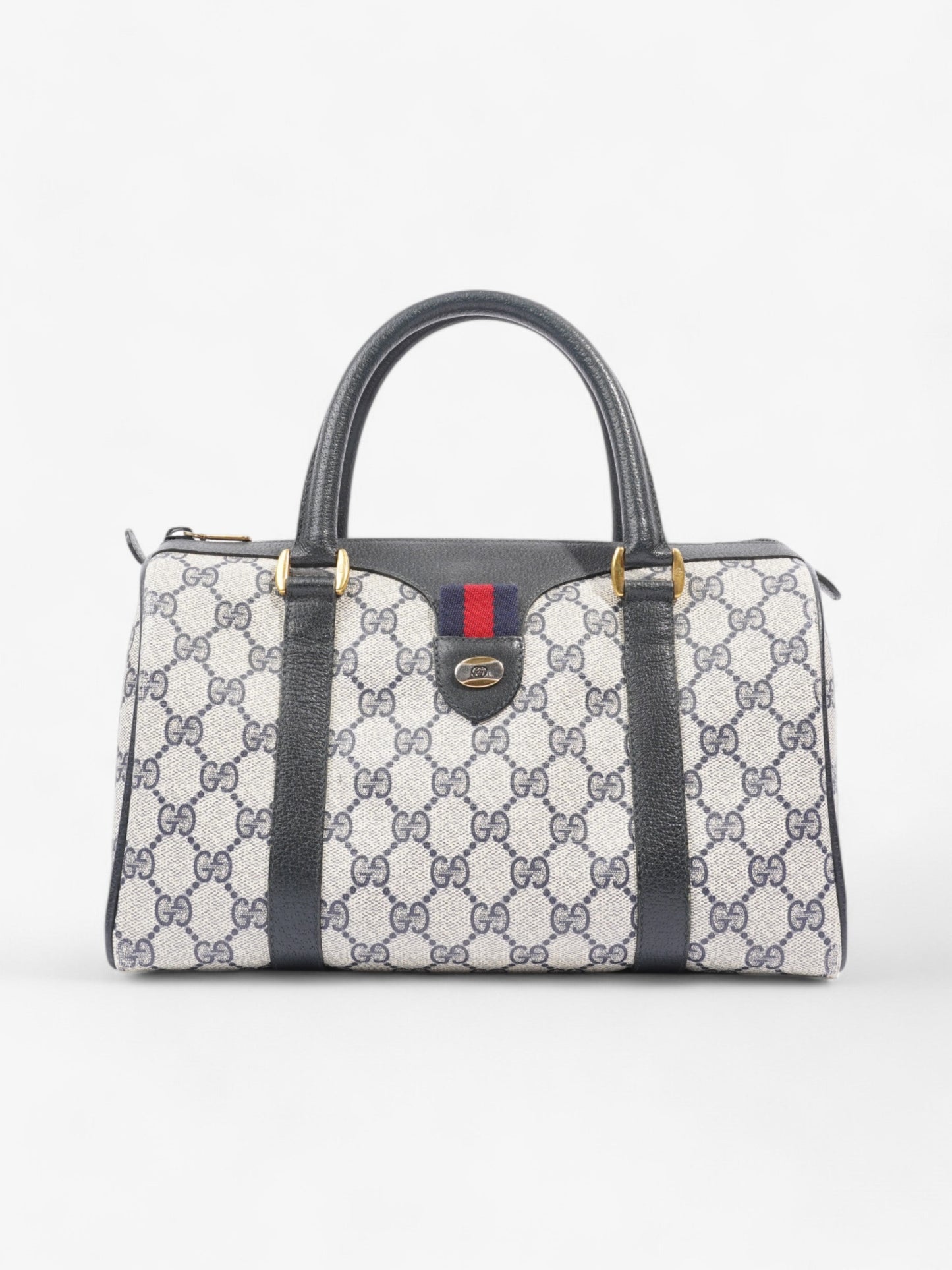 Gucci Web Doctors Bag Supreme Navy Canvas Blue Travel Bag