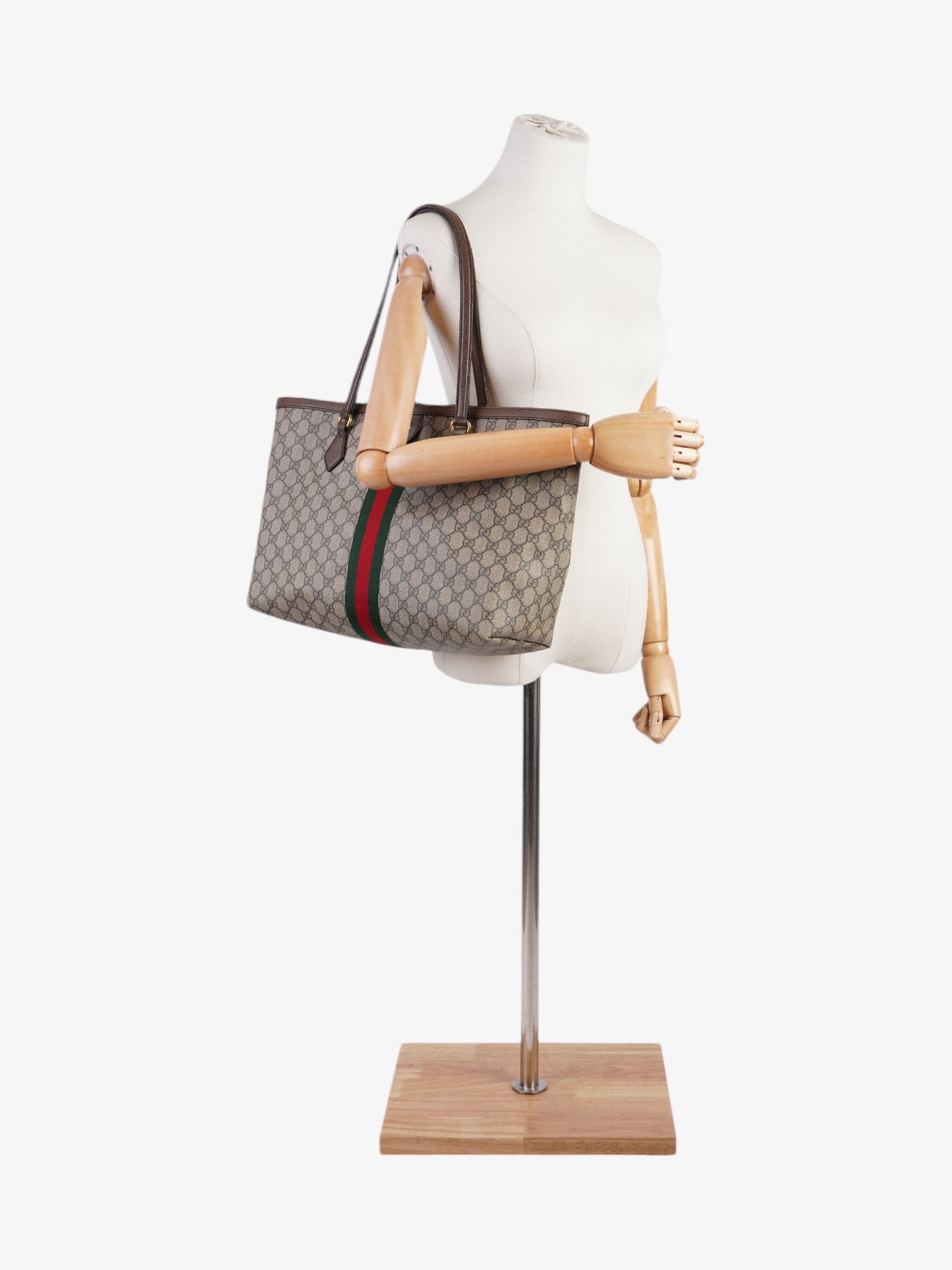 Gucci Ophidia Tote Supreme Coated Medium Canvas Red Tote Bag