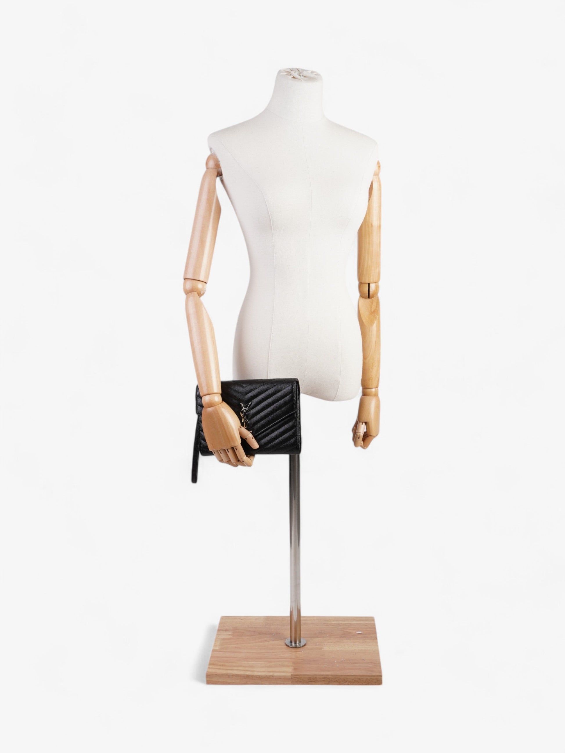 YSL Saint Laurent Cassandre Clutch Leather Matelasse Black Clutch Bag