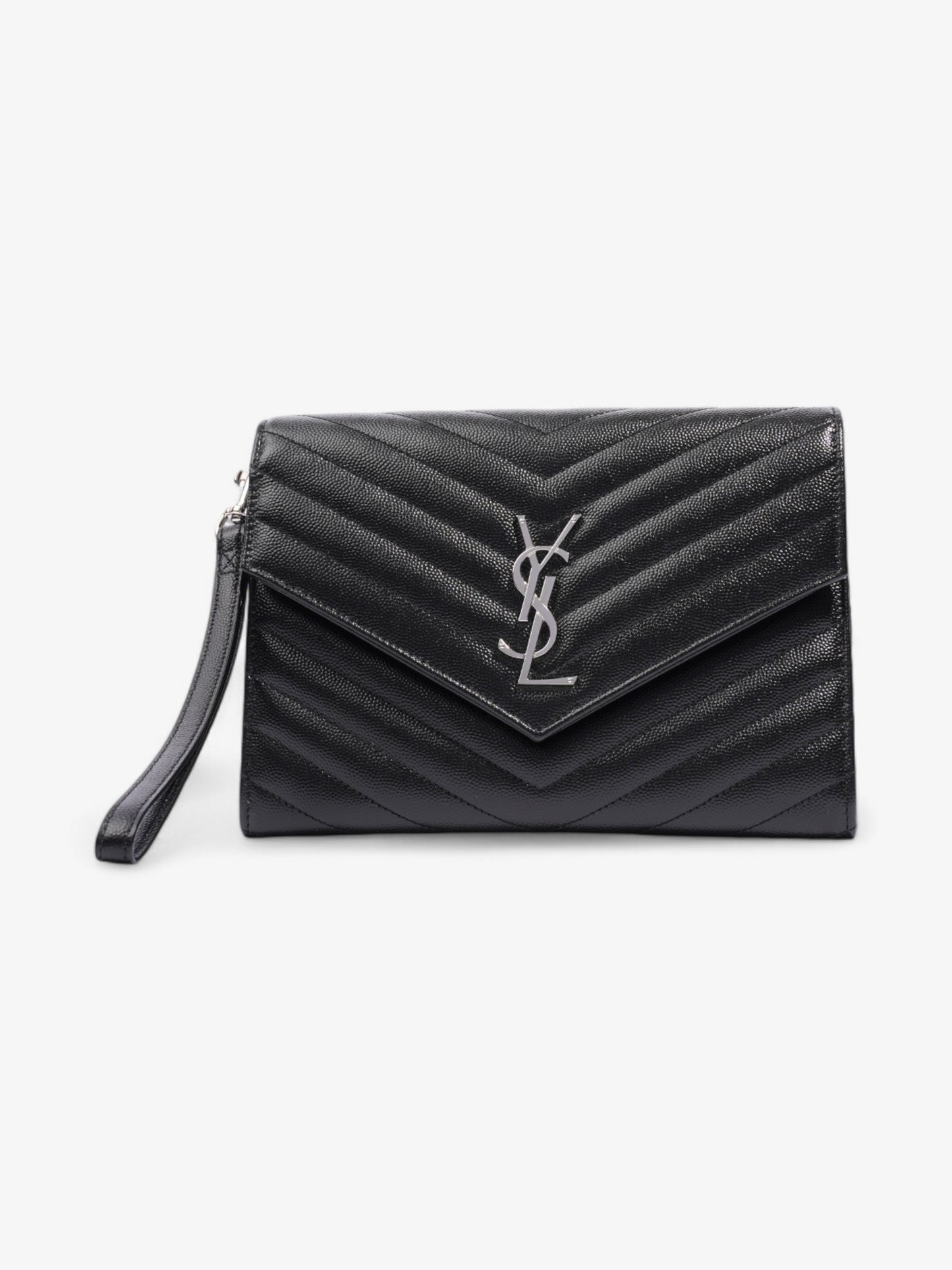 YSL Saint Laurent Cassandre Clutch Leather Matelasse Black Clutch Bag
