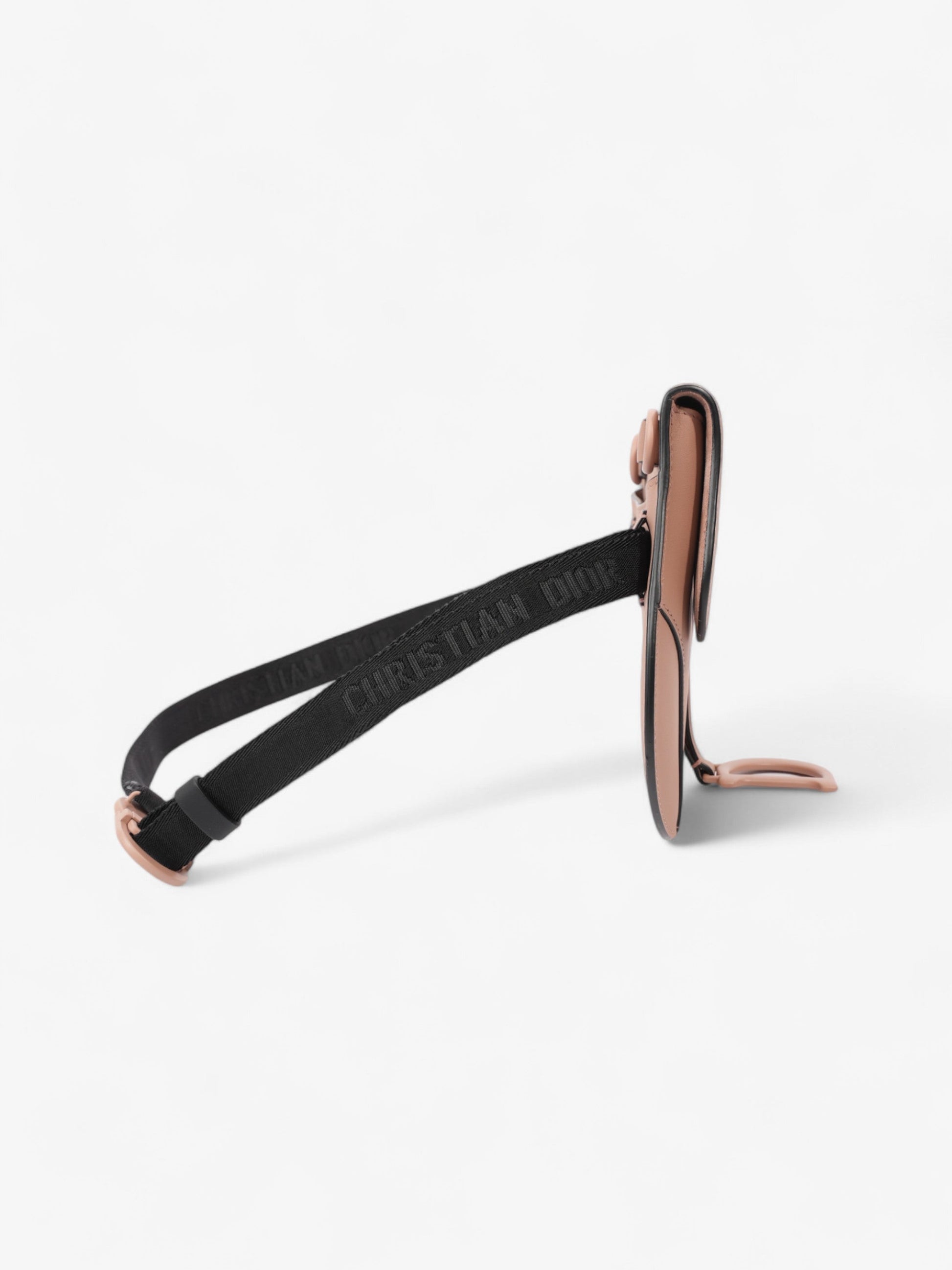 Dior Christian Saddle Belt Bag Nude Leather