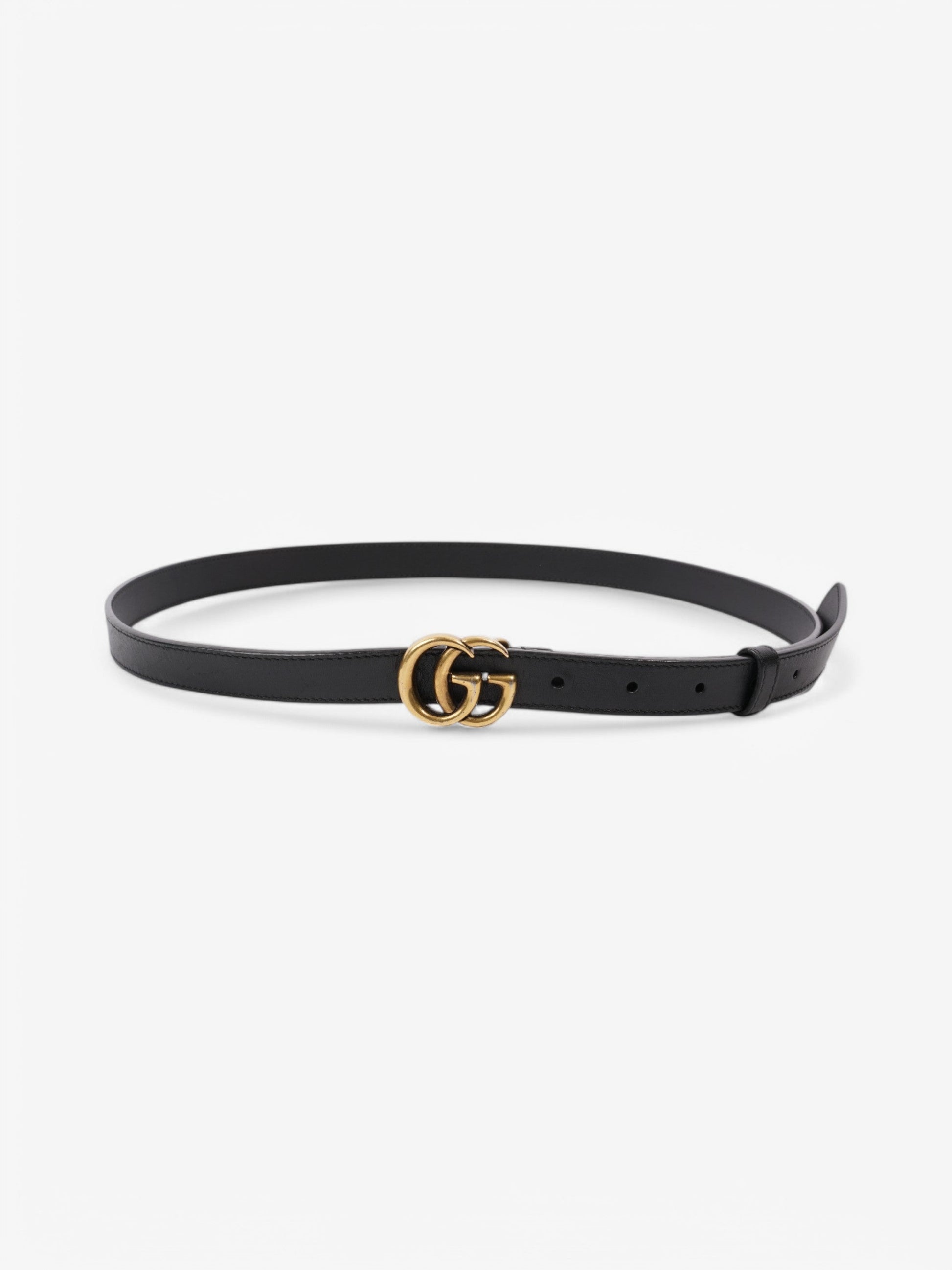 Gucci Marmont Thin Belt Handbag Leather Black Accessory 105Cm 42