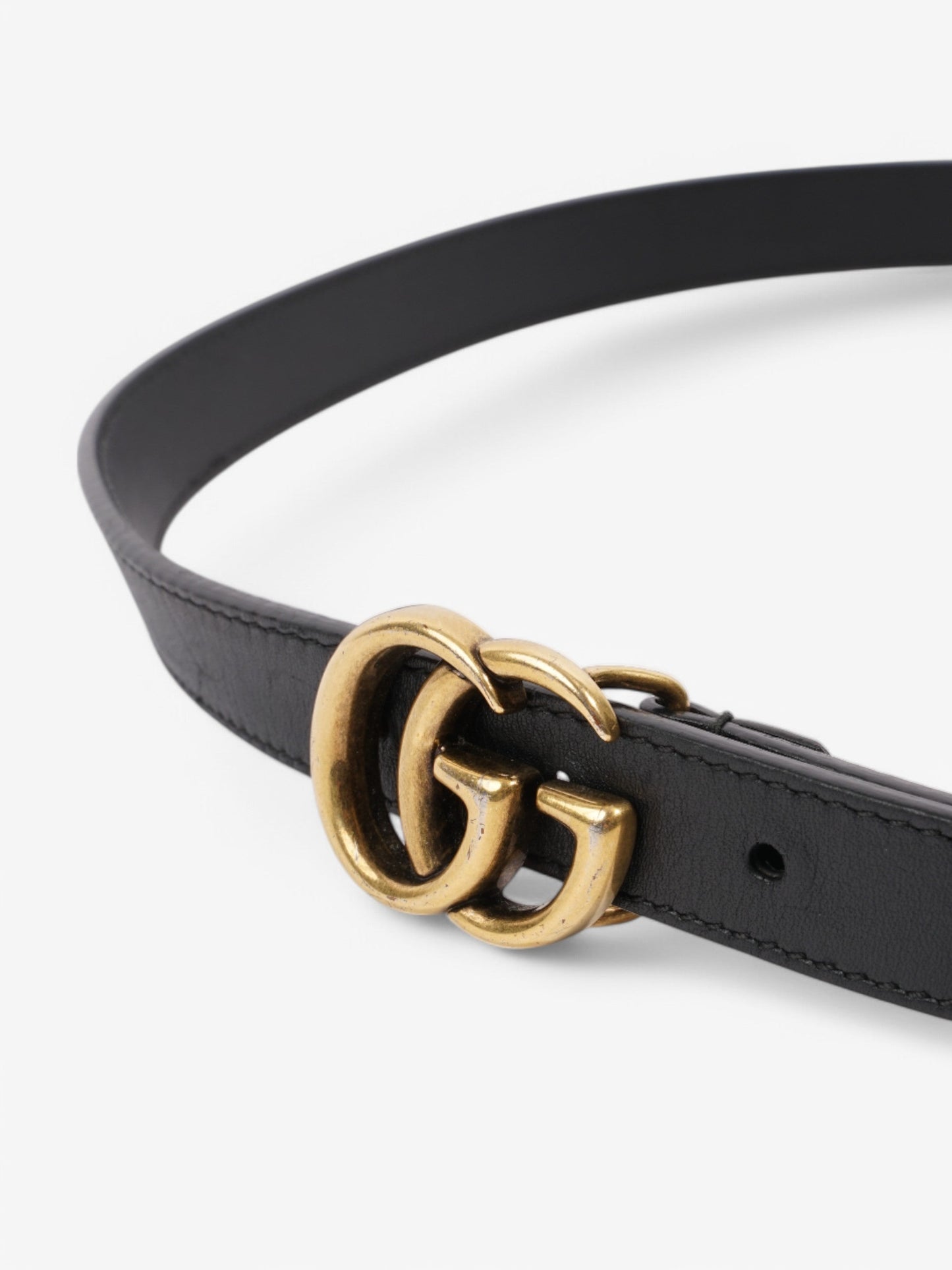 Gucci Marmont Thin Belt Handbag Leather Black Accessory 105Cm 42