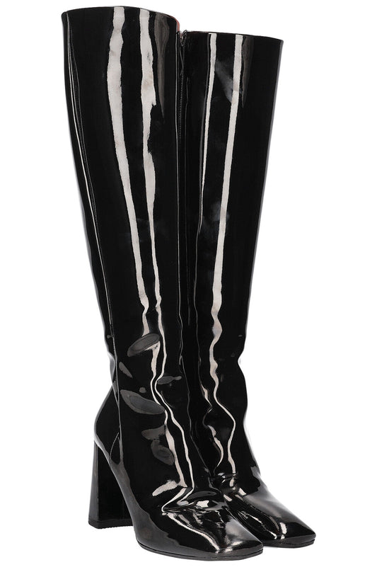 Prada Boots Patent Black Shoes