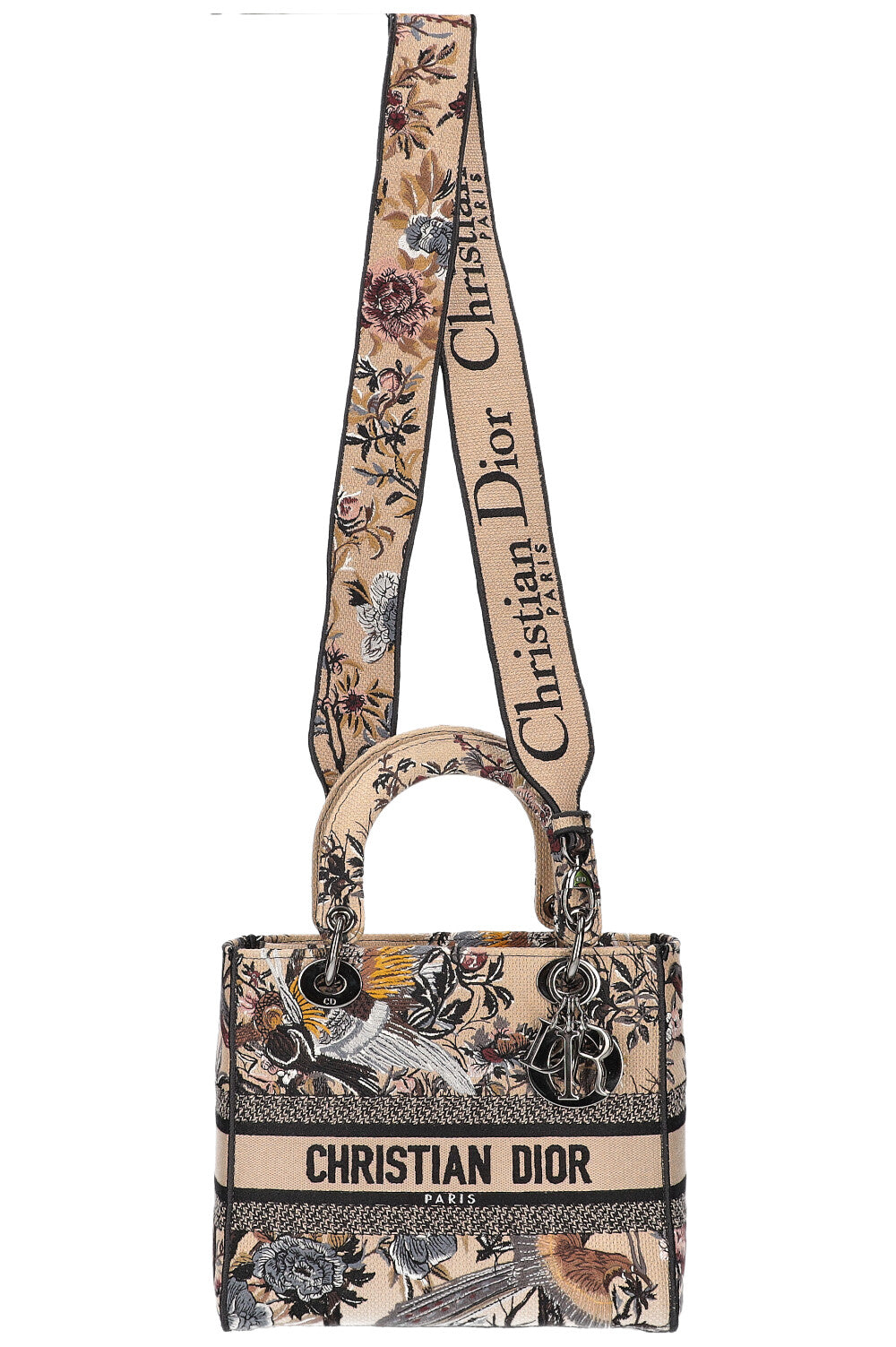 Dior D-Lite Bag Toile de Jouy Jardin d'Hiver Embroidery Medium Handbag