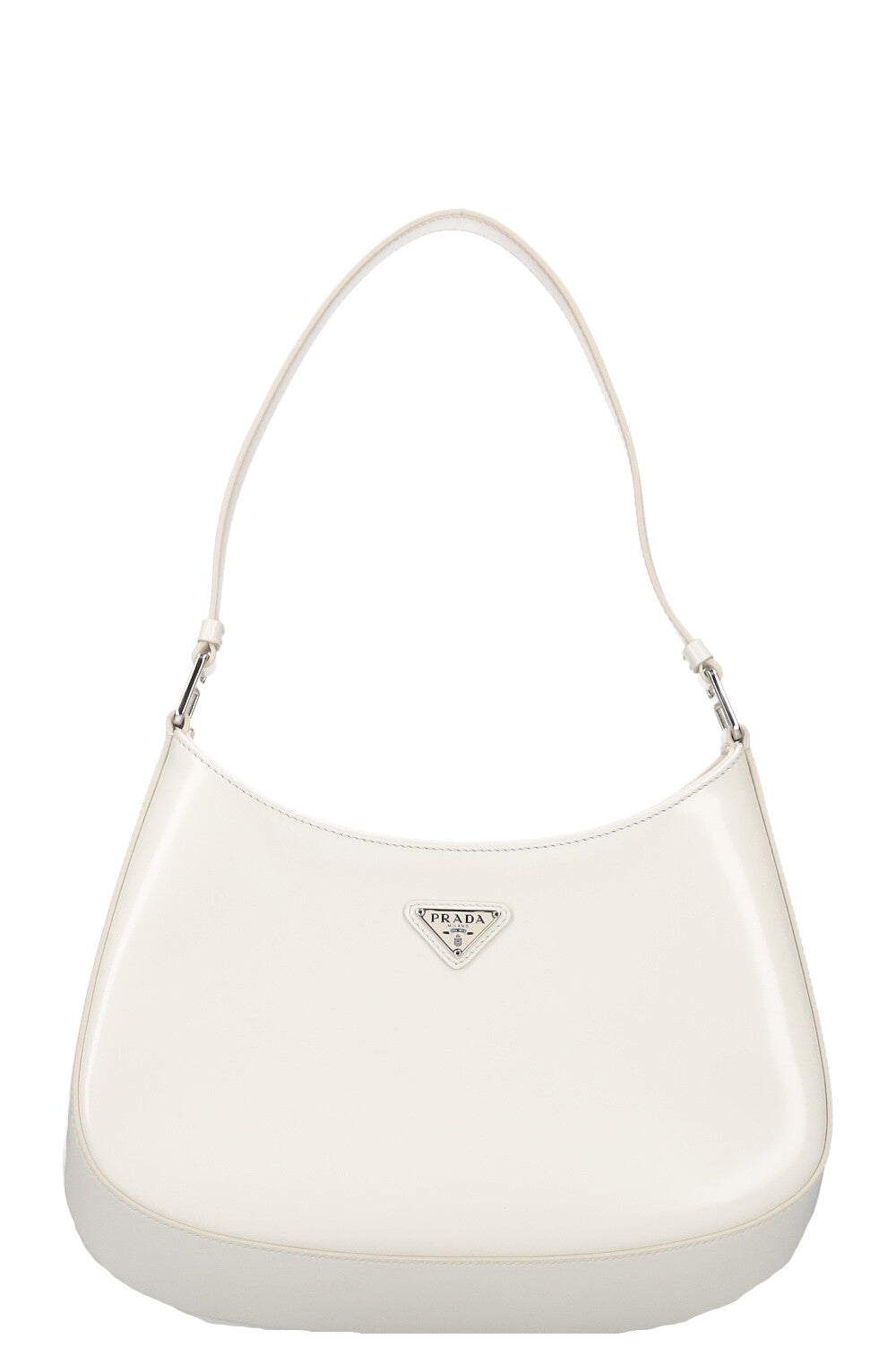 Prada Cleo Shoulder Bag Brushed Leather White