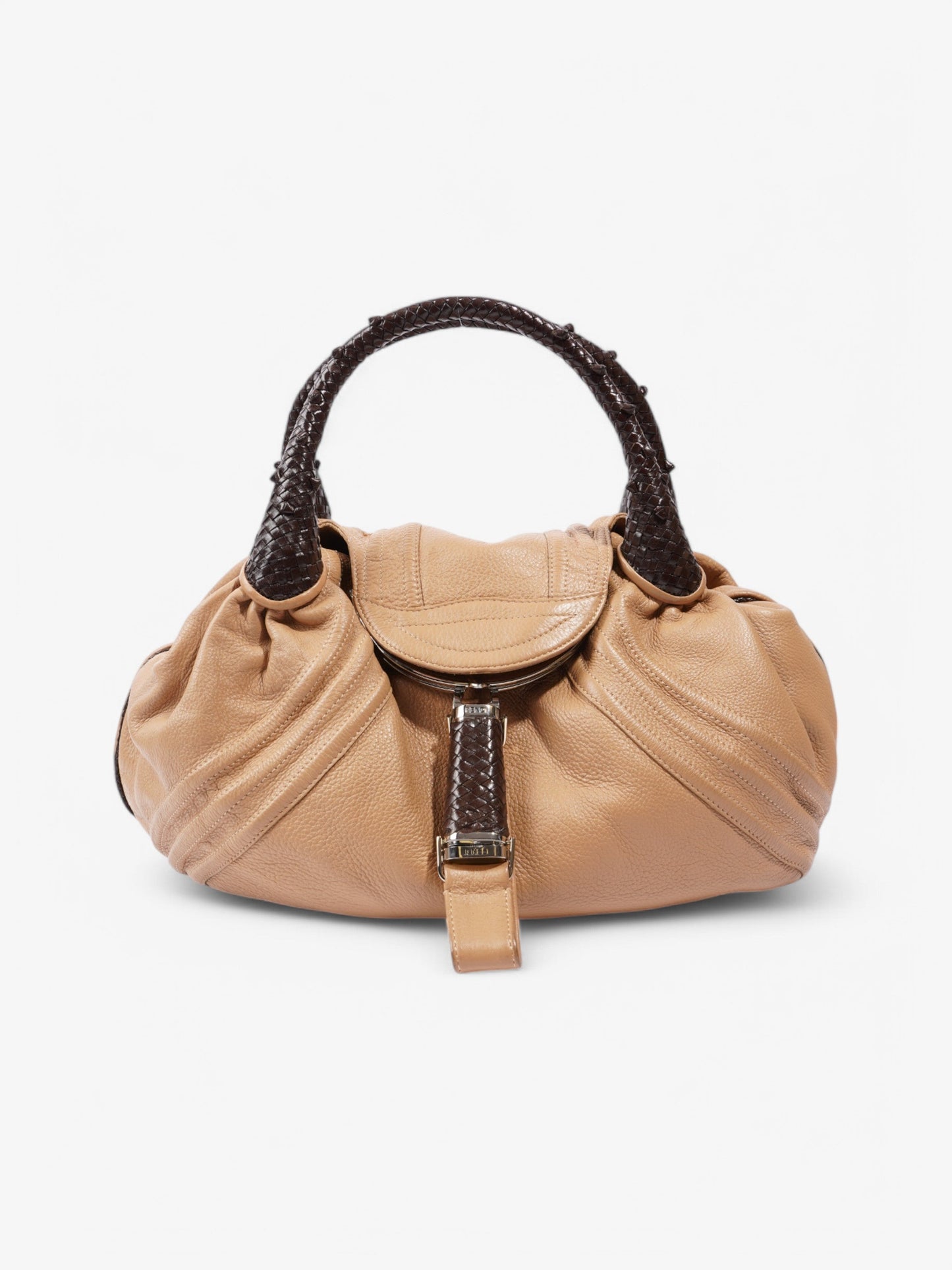 Fendi Spy Hobo Leather Brown Tan Shoulder Bag