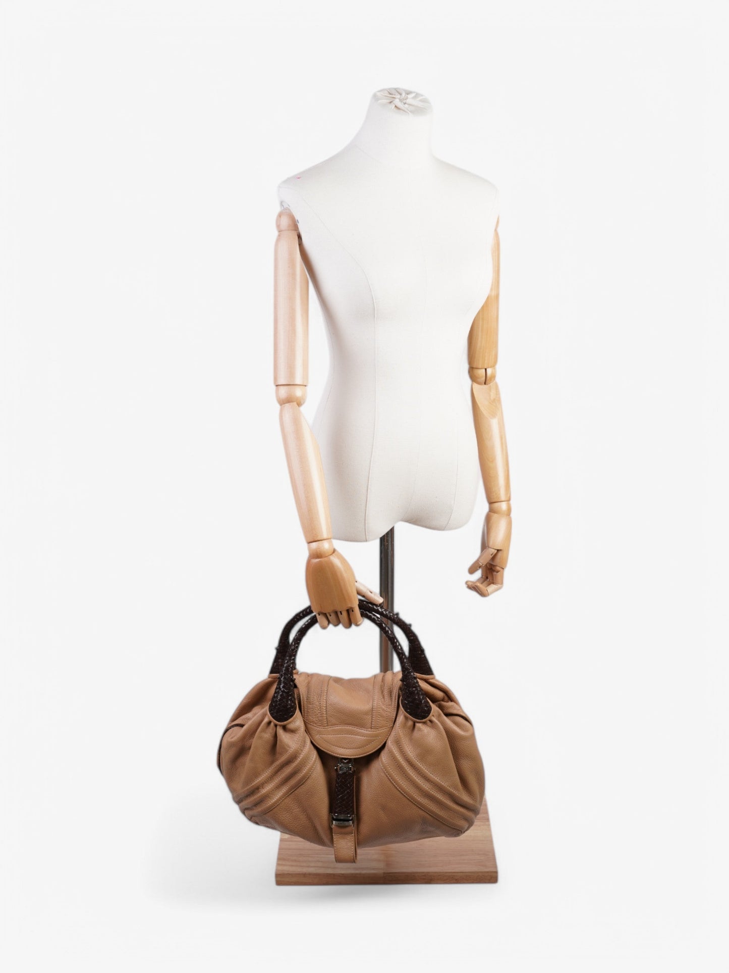 Fendi Spy Hobo Leather Brown Tan Shoulder Bag