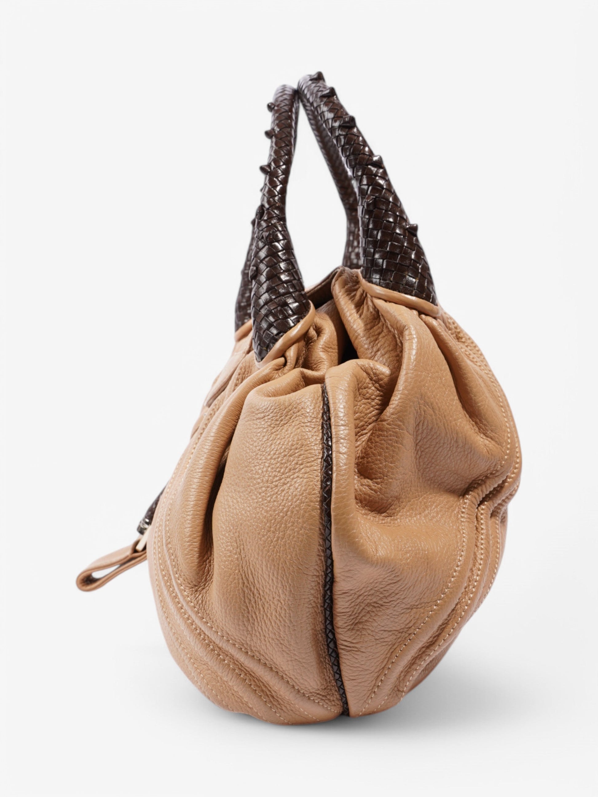 Fendi Spy Hobo Leather Brown Tan Shoulder Bag