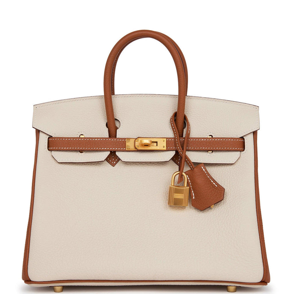 Hermes Special Order Hss Birkin Craie And Togo Brushed Gold Travel Bag