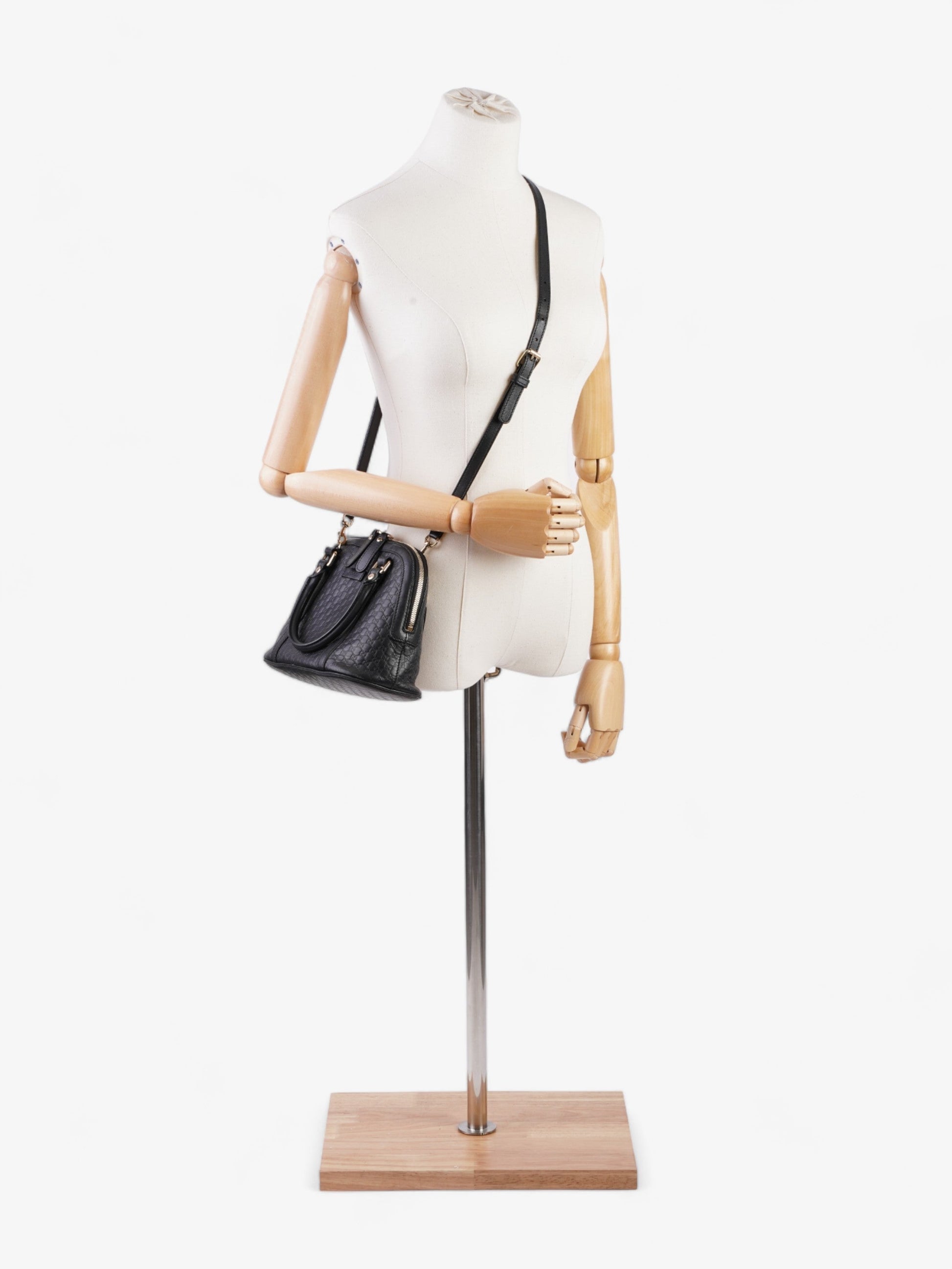 Gucci Dome Microssima Empreinte Crossbody Bag Leather Black