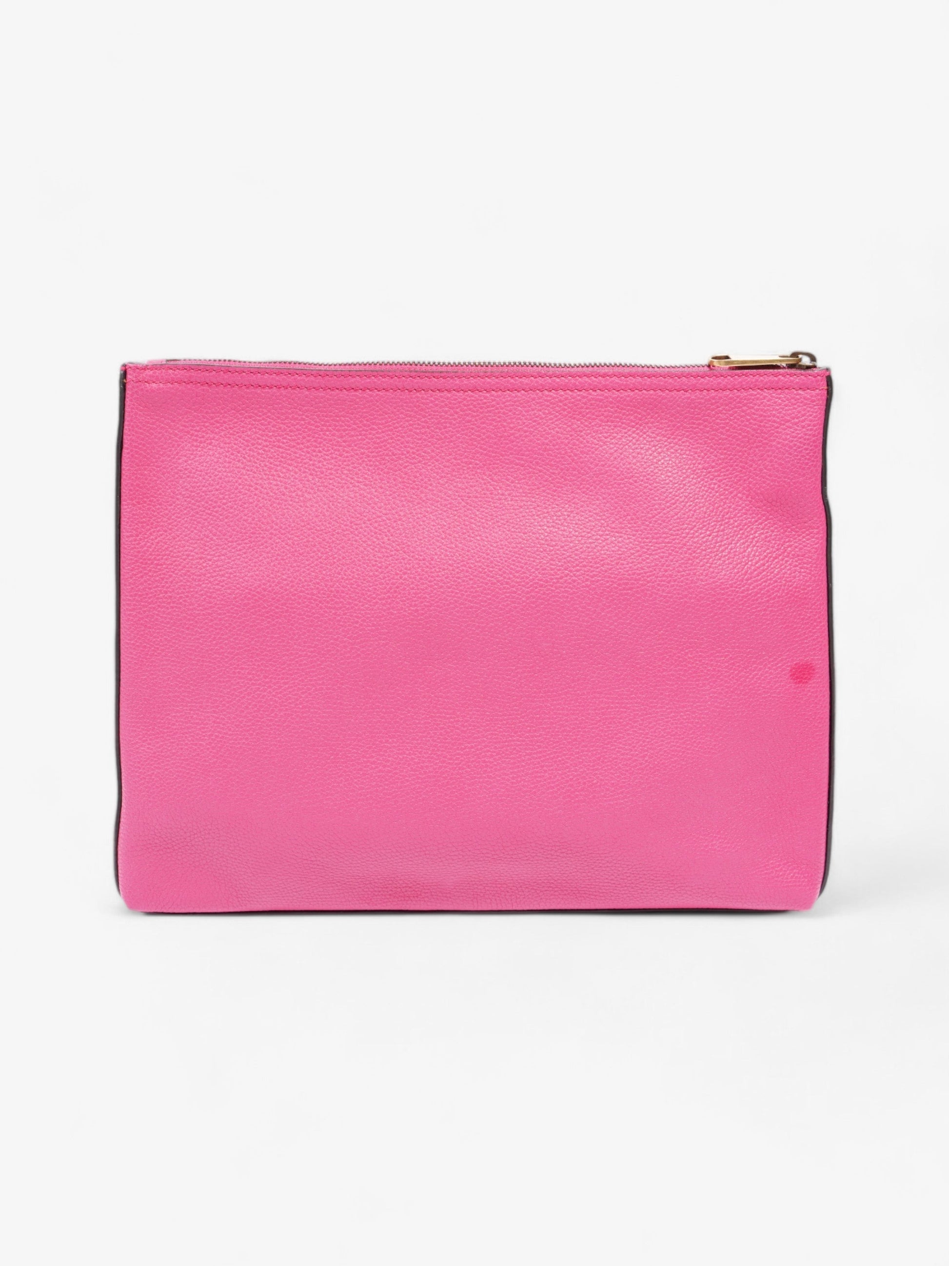 Gucci Logo Clutch Neon Green Grained Leather Red Clutch Bag