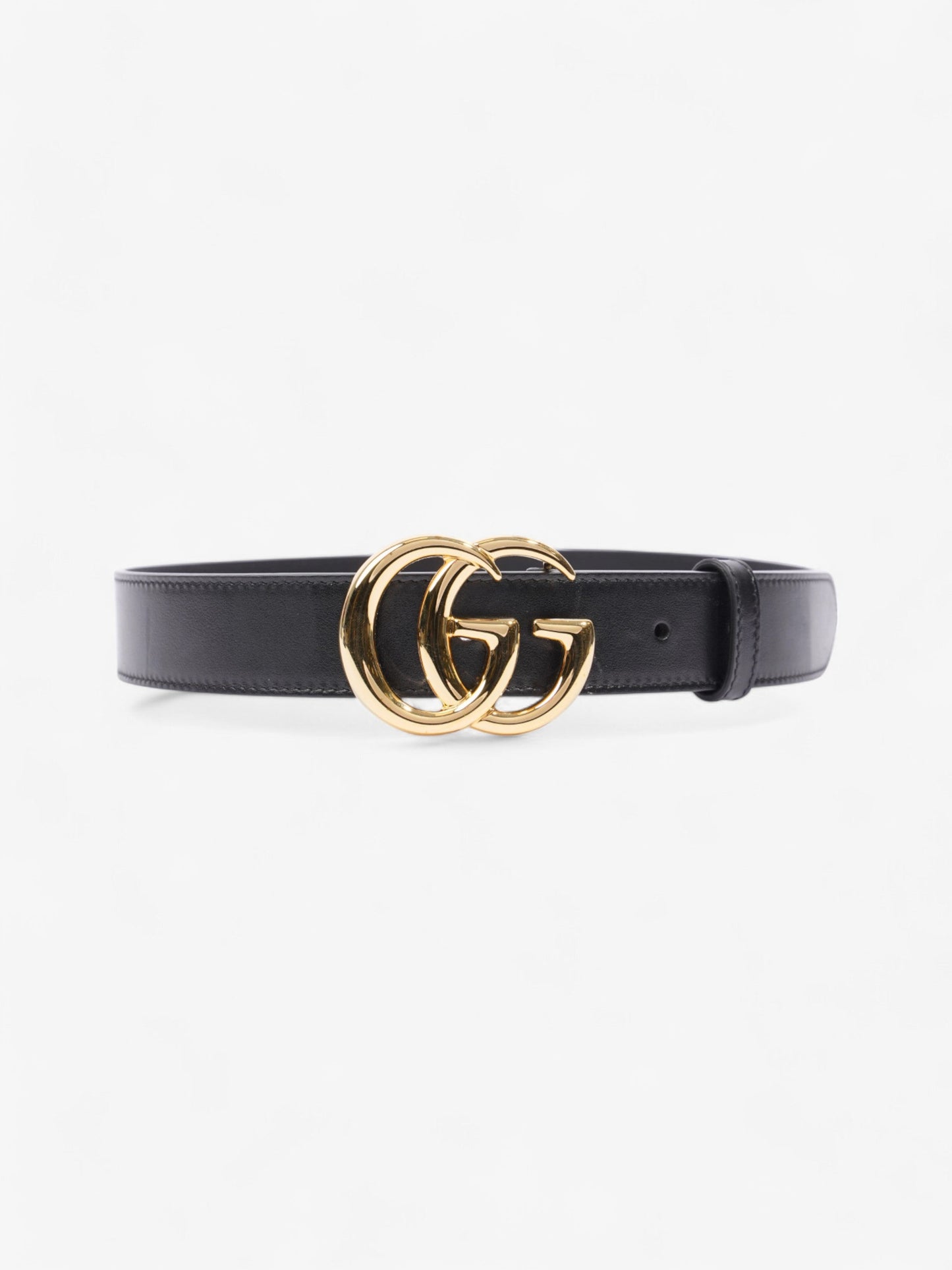 Gucci Marmont Belt Handbag Leather Black Accessory 70Cm 30