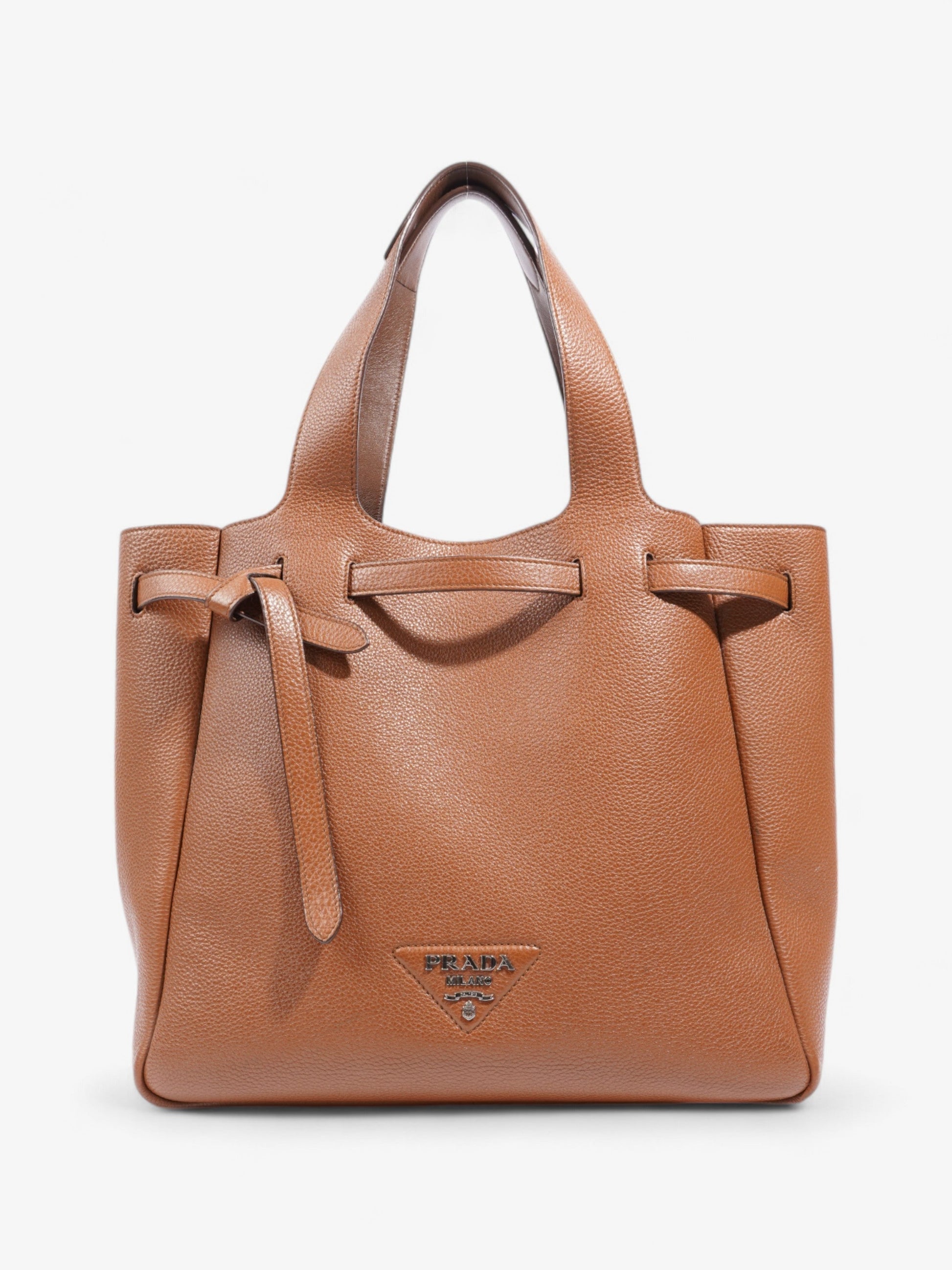 Prada Dynamique Tote Leather Brown Shoulder Bag