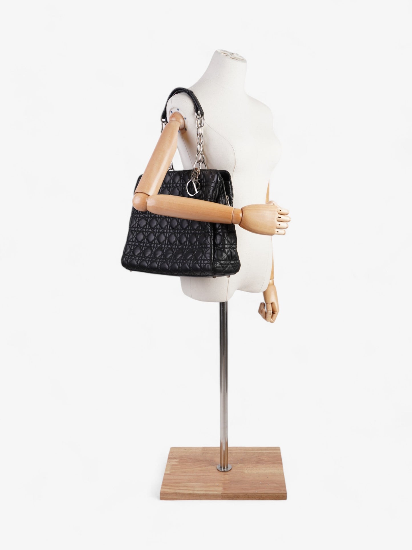 Dior Christian Shopping Tote Leather Black Shoulder Bag