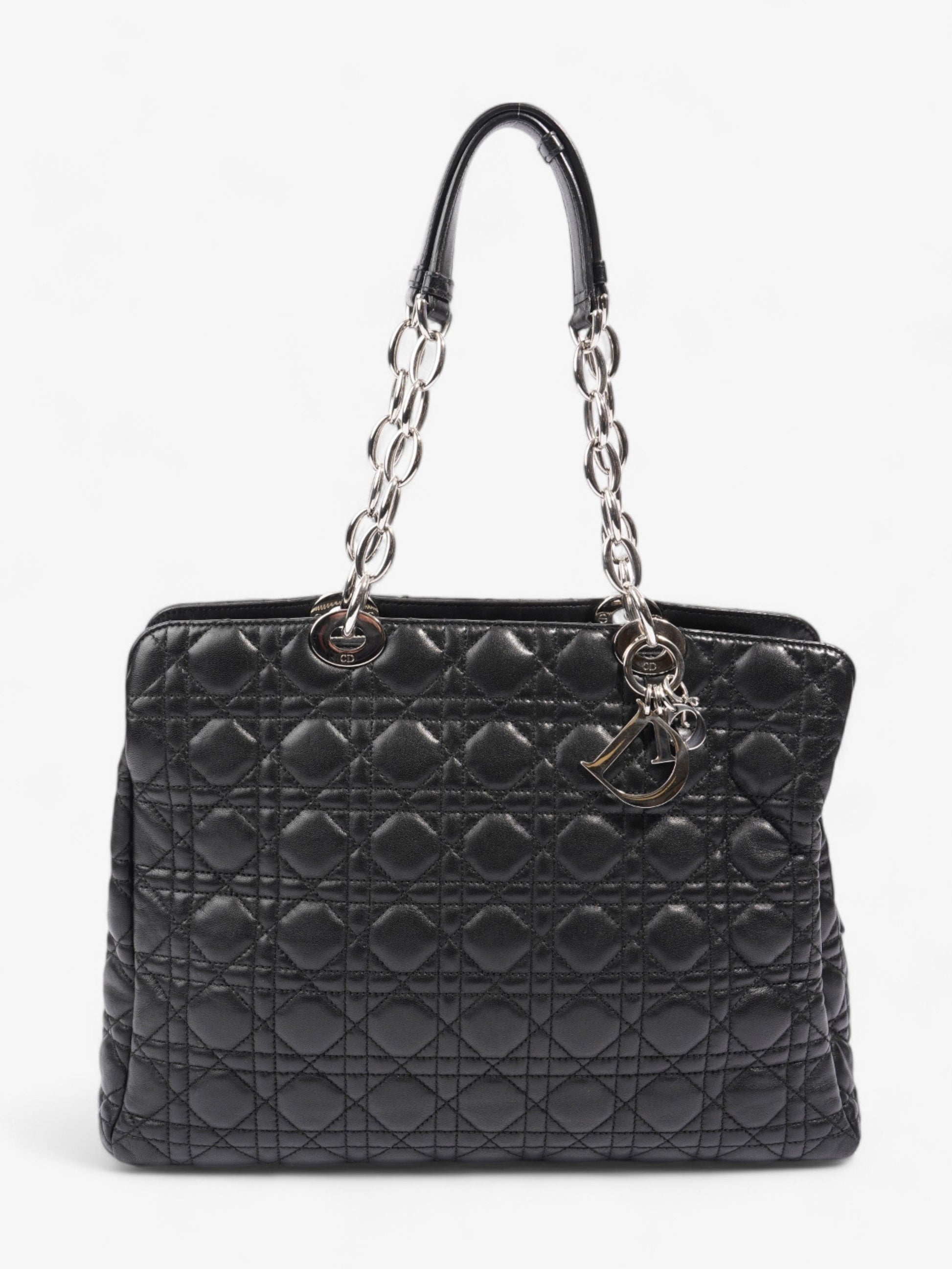 Dior Christian Shopping Tote Leather Black Shoulder Bag