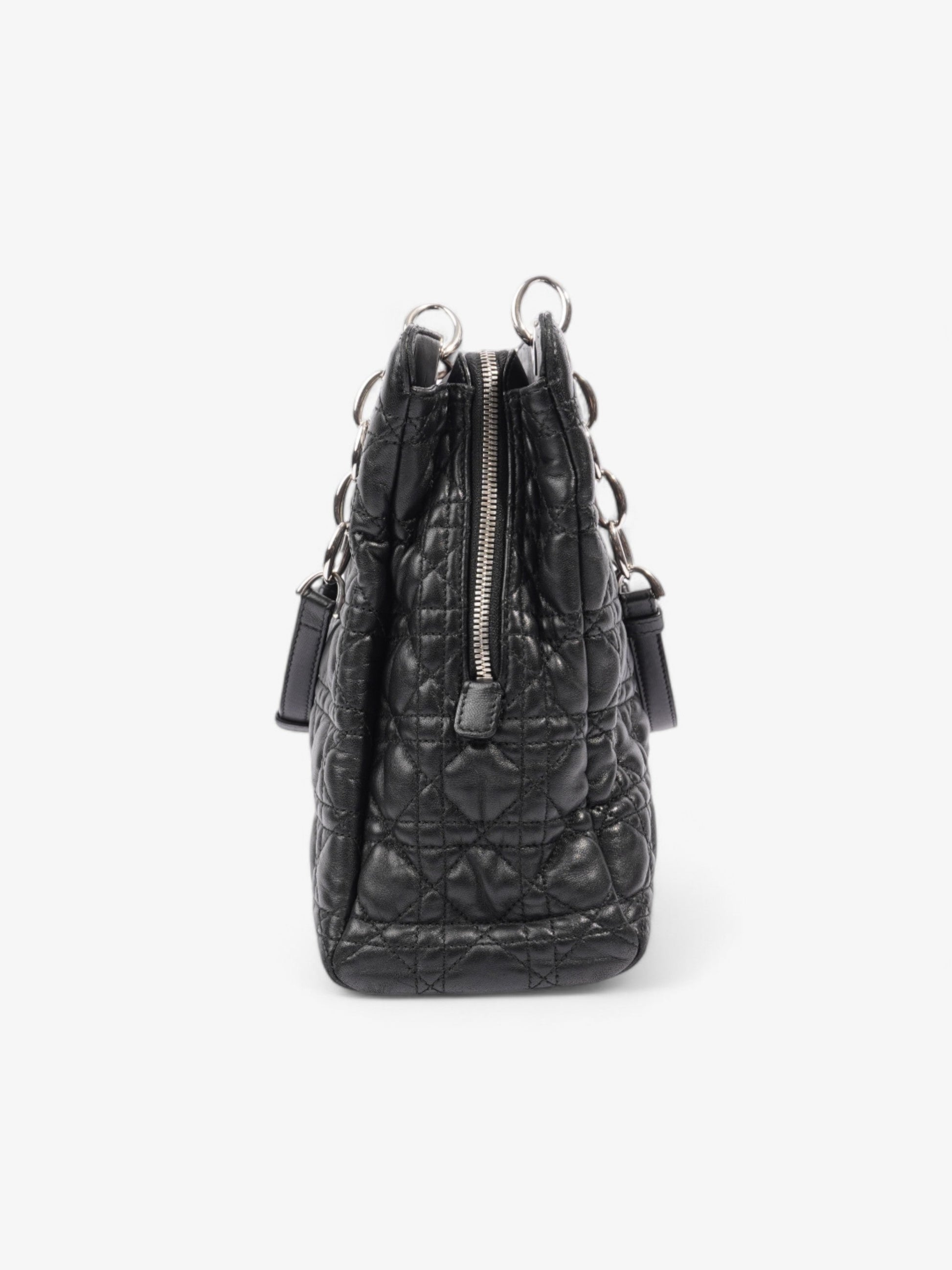 Dior Christian Shopping Tote Leather Black Shoulder Bag