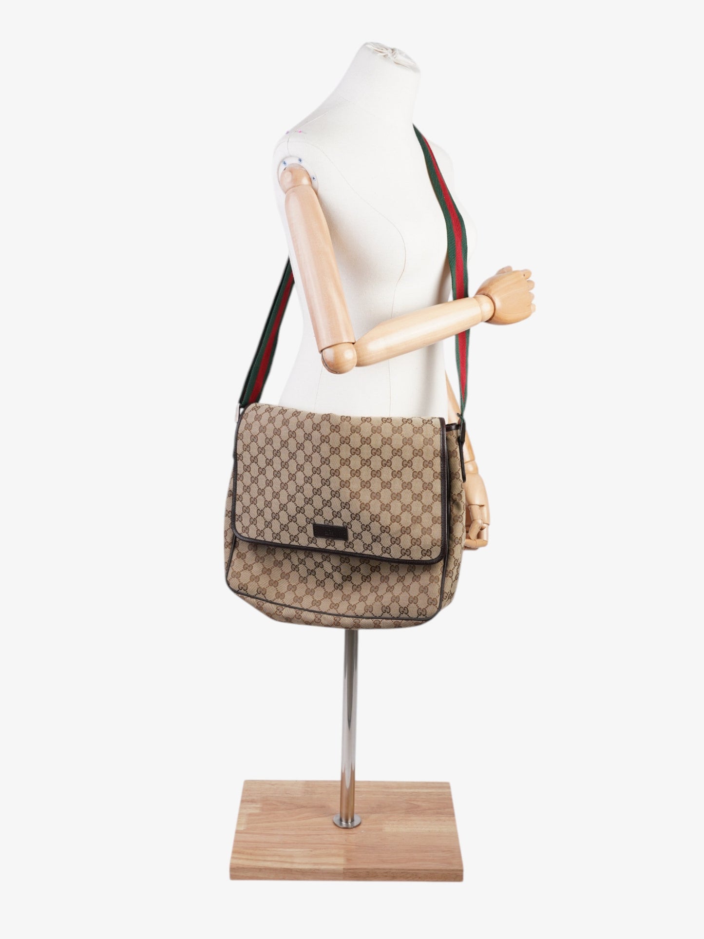 Gucci Messenger Bag Canvas Brown Travel Bag