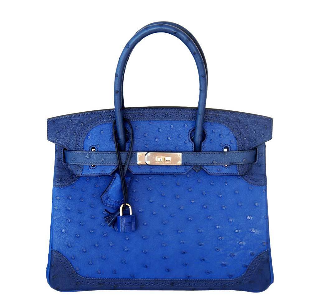 Hermes Birkin Ghillies Bag Tri Color Limited Edition Blue Travel Bag