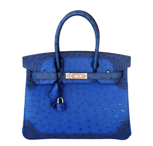 Hermes Birkin Ghillies Bag Tri Color Limited Edition Blue Travel Bag
