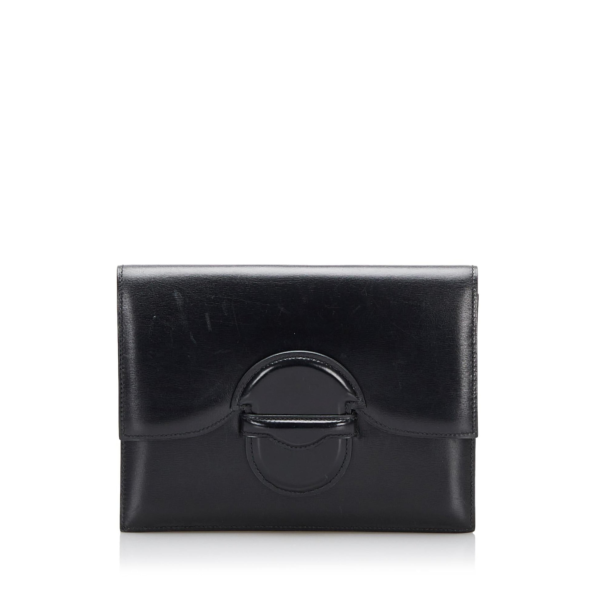 Hermes Luxury Box Calf Clutch Bag (Shg Tvrjo Leather