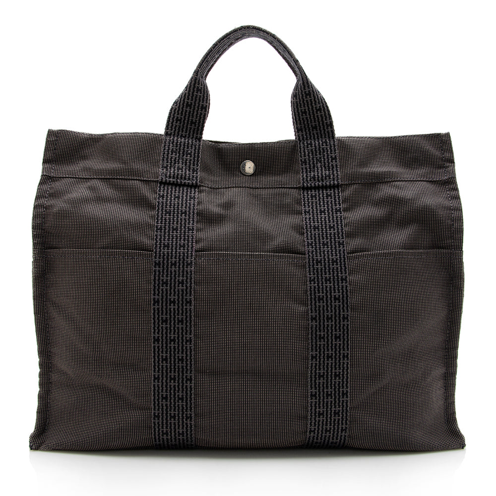 Hermes Herline Mm Tote Shf Canvas Tote Bag