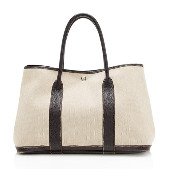 Hermes Luxury Garden Party Tote Handbag Leather Canvas Tote Bag