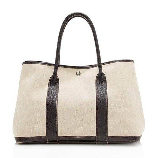 Hermes Luxury Garden Party Tote Handbag Leather Canvas Tote Bag