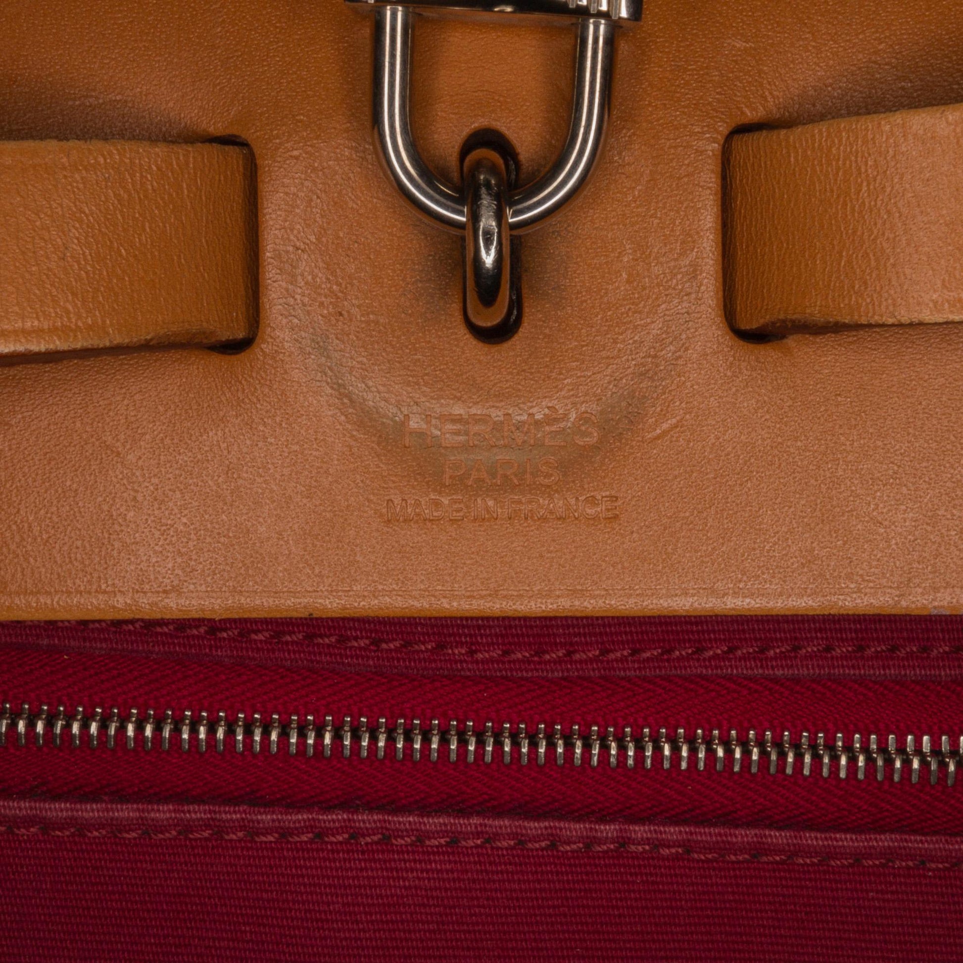 Hermes Luxury Herbag Zip Satchel (Shg Gpghvr) Travel Bag