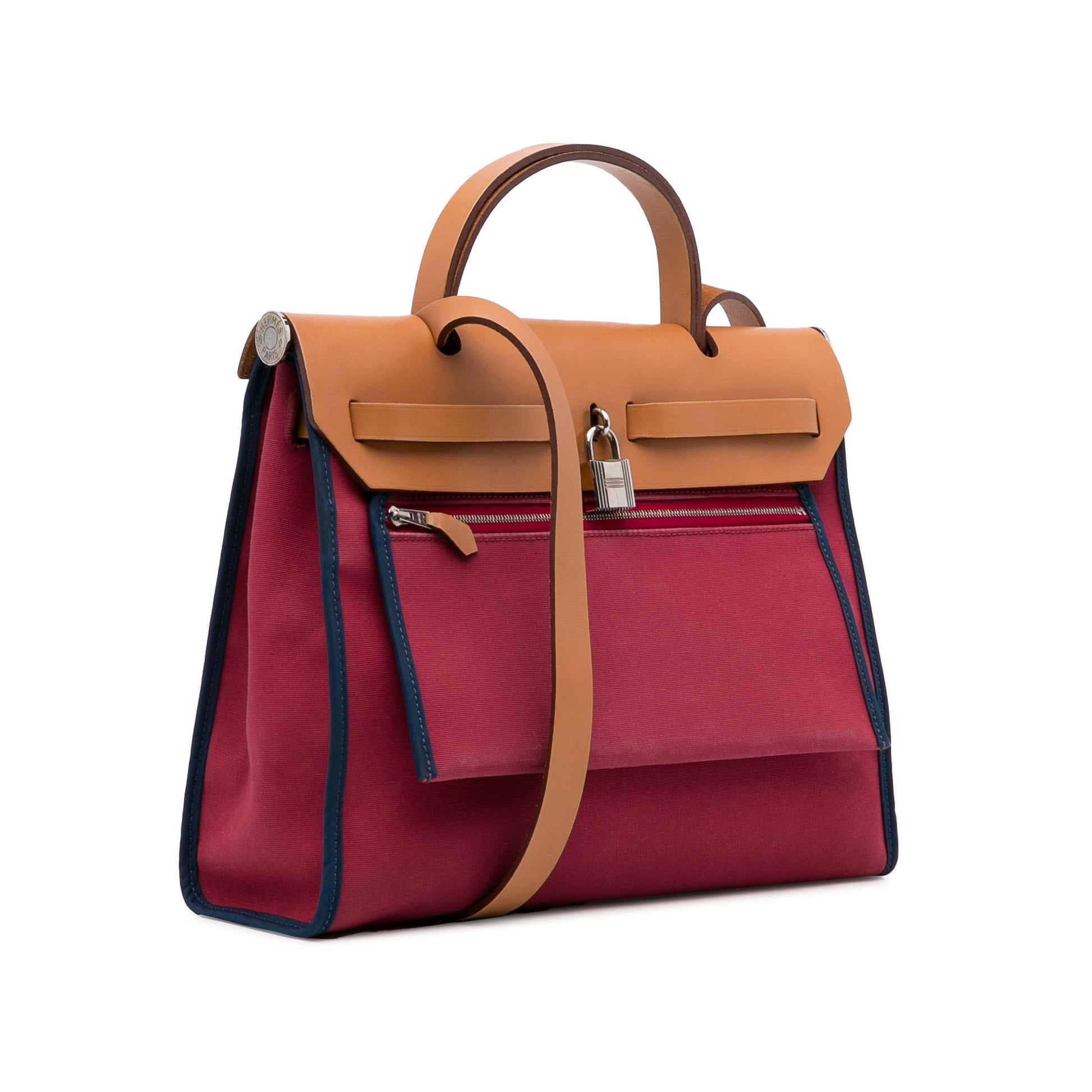 Hermes Luxury Herbag Zip Satchel (Shg Gpghvr) Travel Bag
