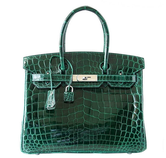 Hermes Birkin Bag Emeraude Niloticus Crocodile Travel Bag