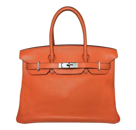 Hermes Birkin Feu Orange Bag Travel Bag