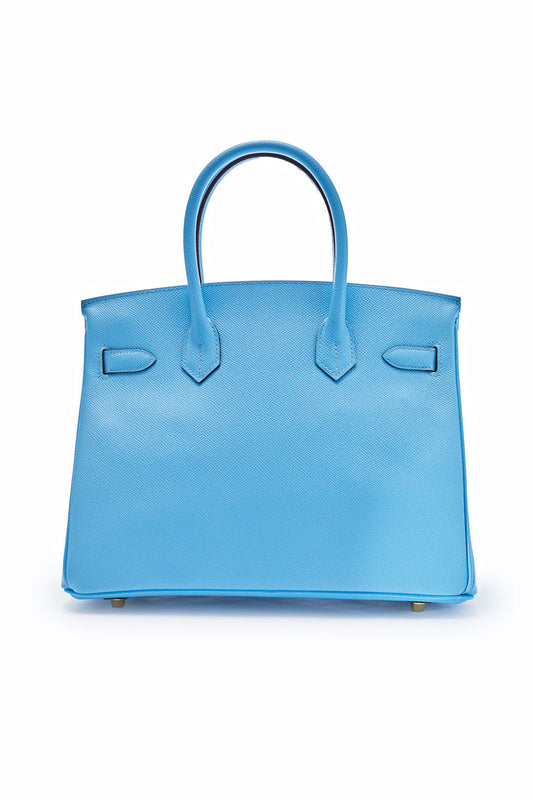 Gucci Hermes Birkin Epsom Calfskin Bag 7N Celeste Travel Bag