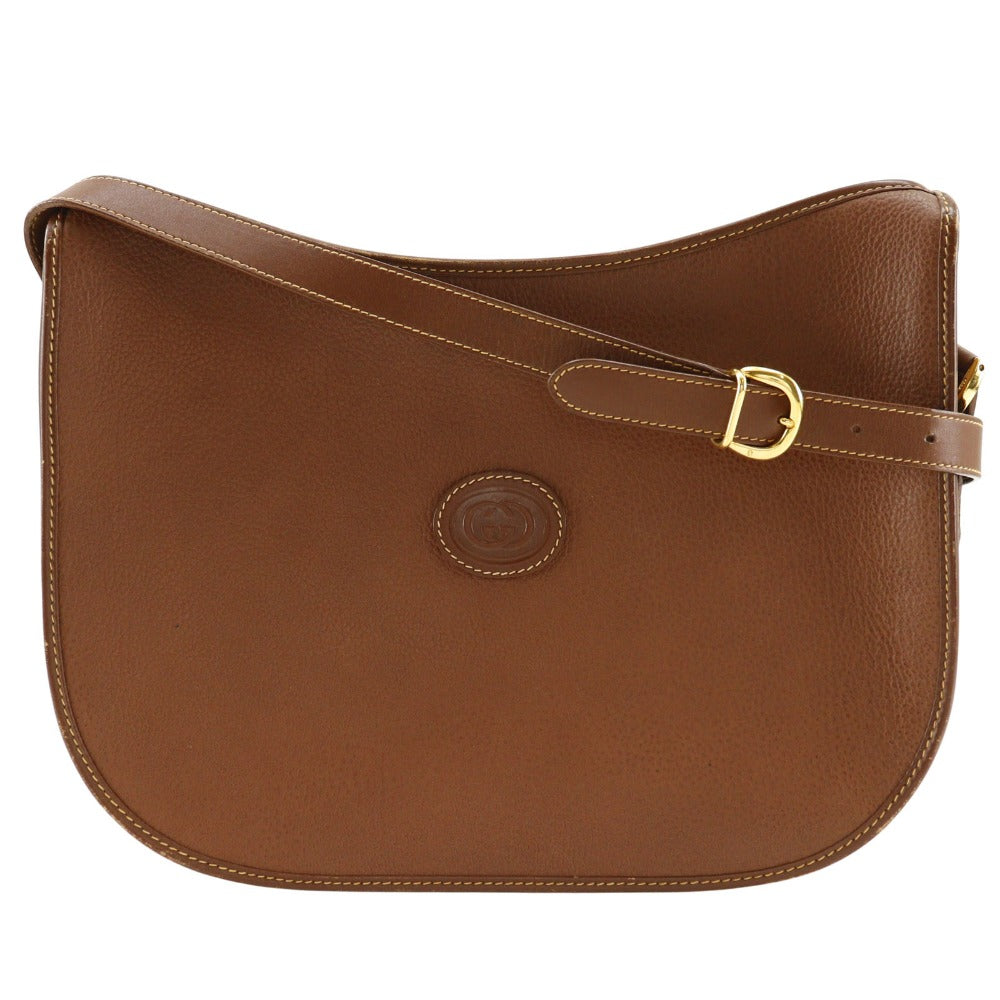 Gucci 001.084. Old Interlocking G Calfskin Brown Shoulder Bag