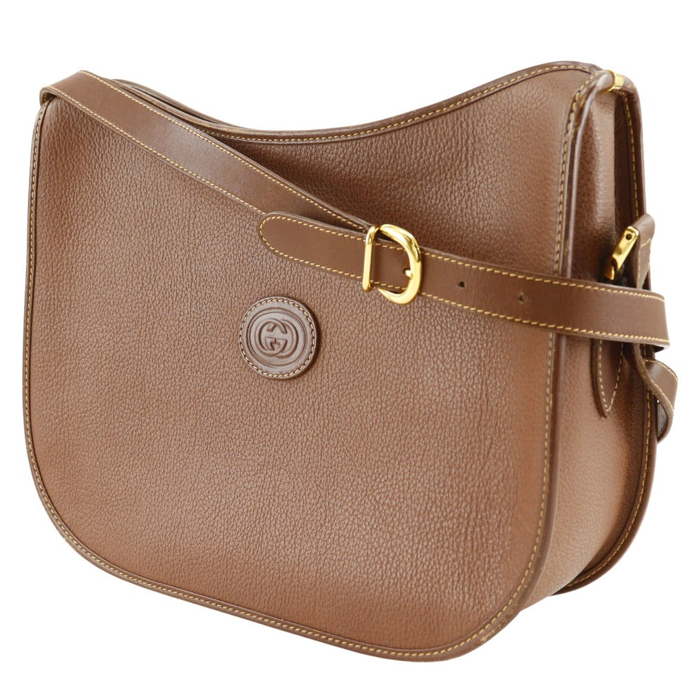 Gucci 001.084. Old Interlocking G Calfskin Brown Shoulder Bag