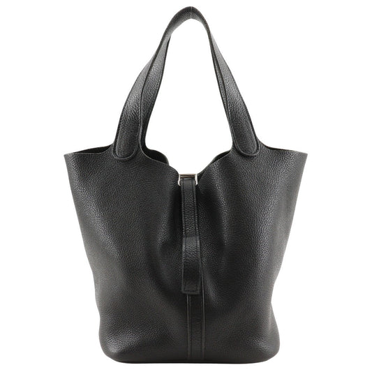 Hermes Handbag Taurillon Clemence Picotan Mm Women Black Travel Bag