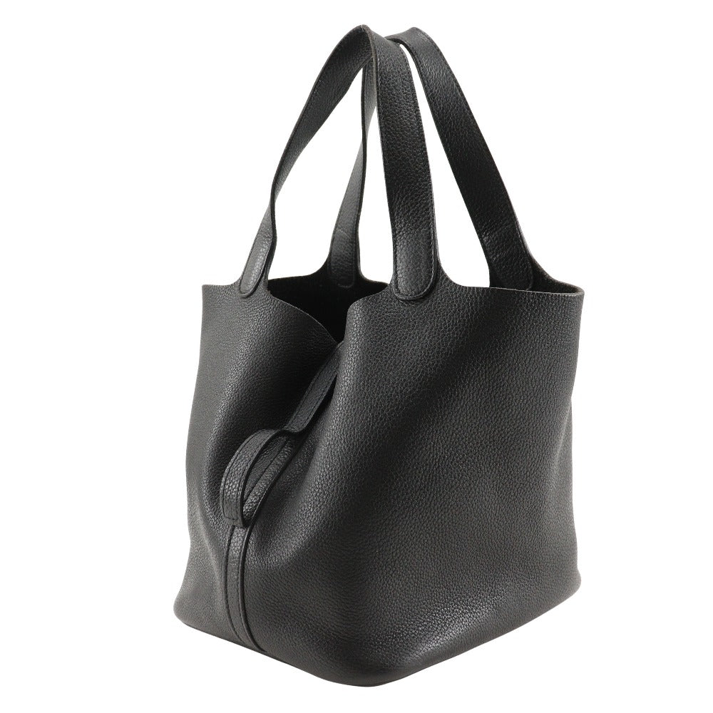 Hermes Handbag Taurillon Clemence Picotan Mm Women Black Travel Bag