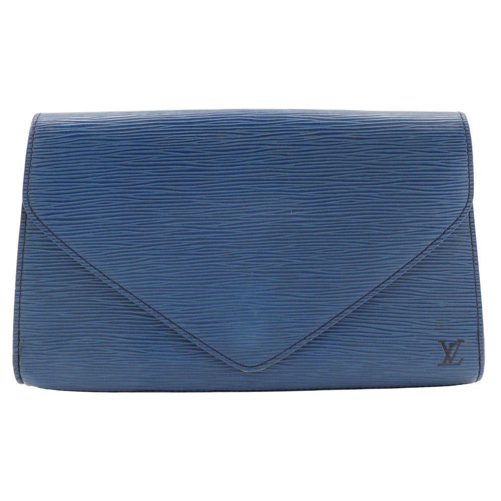 Louis Vuitton M52635 Epi business Art deco Leather Blue Clutch Bag