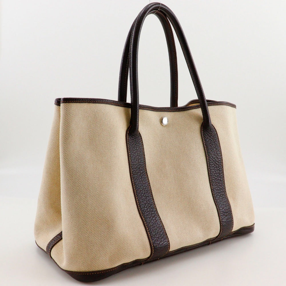 Hermes Tote Bag Tower Ash Garden Party Pm Women Brown Beige