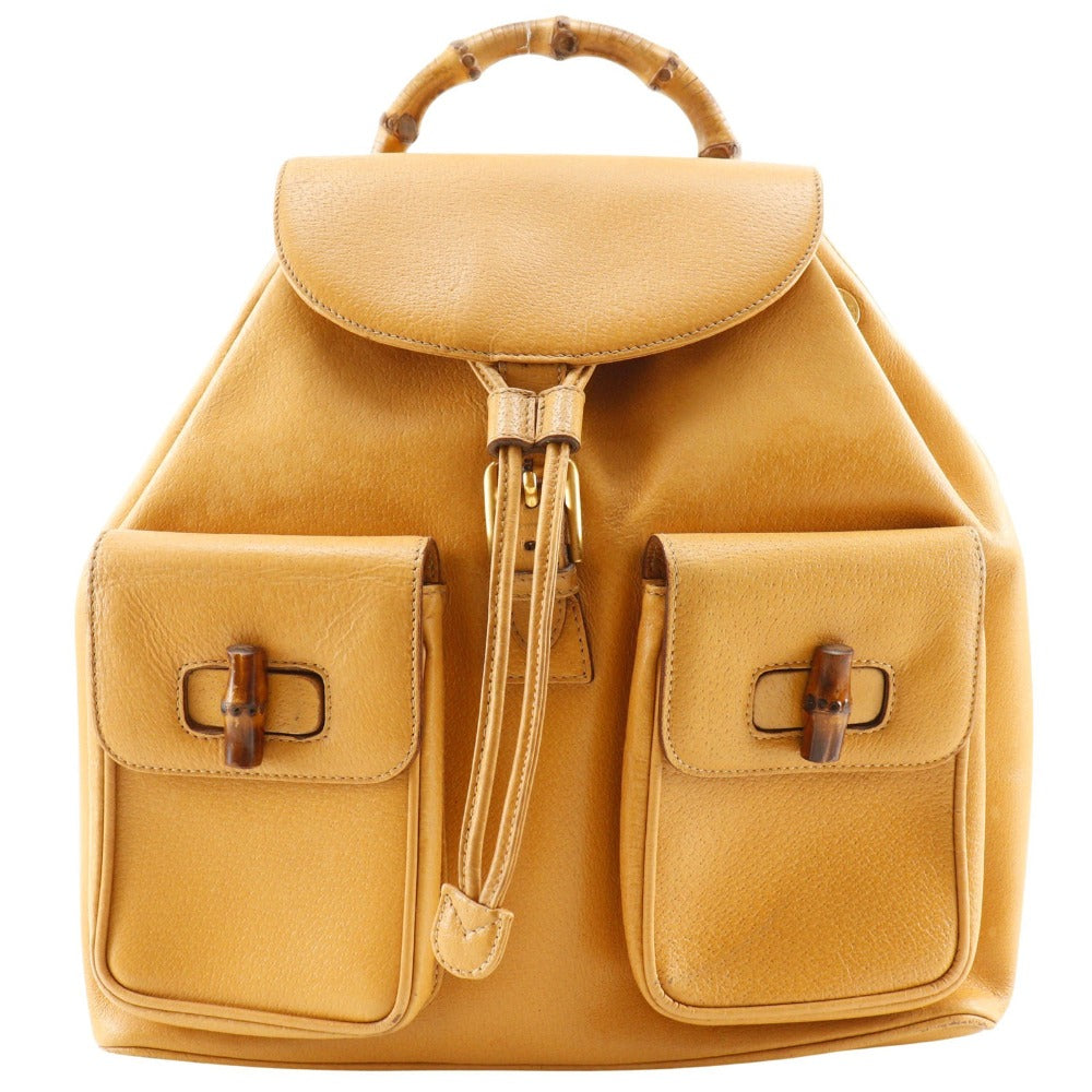 Gucci Backpack 003. . yellow Bamboo Calfskin